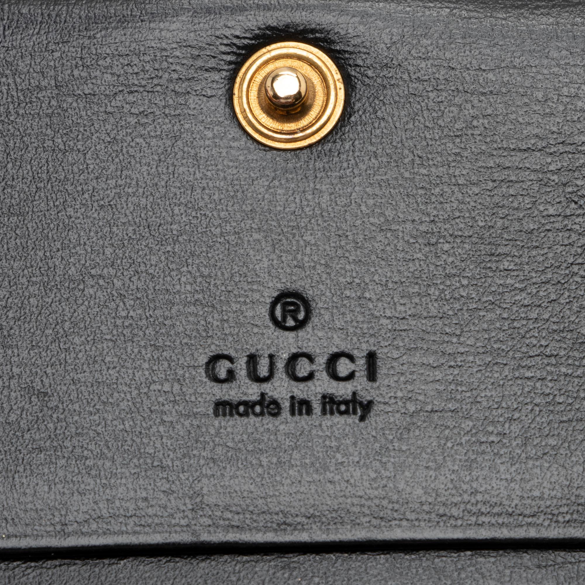 Gucci Quilted Leather GG Marmont Web Trapuntata Card Case Wallet (SHF-9USkLq)