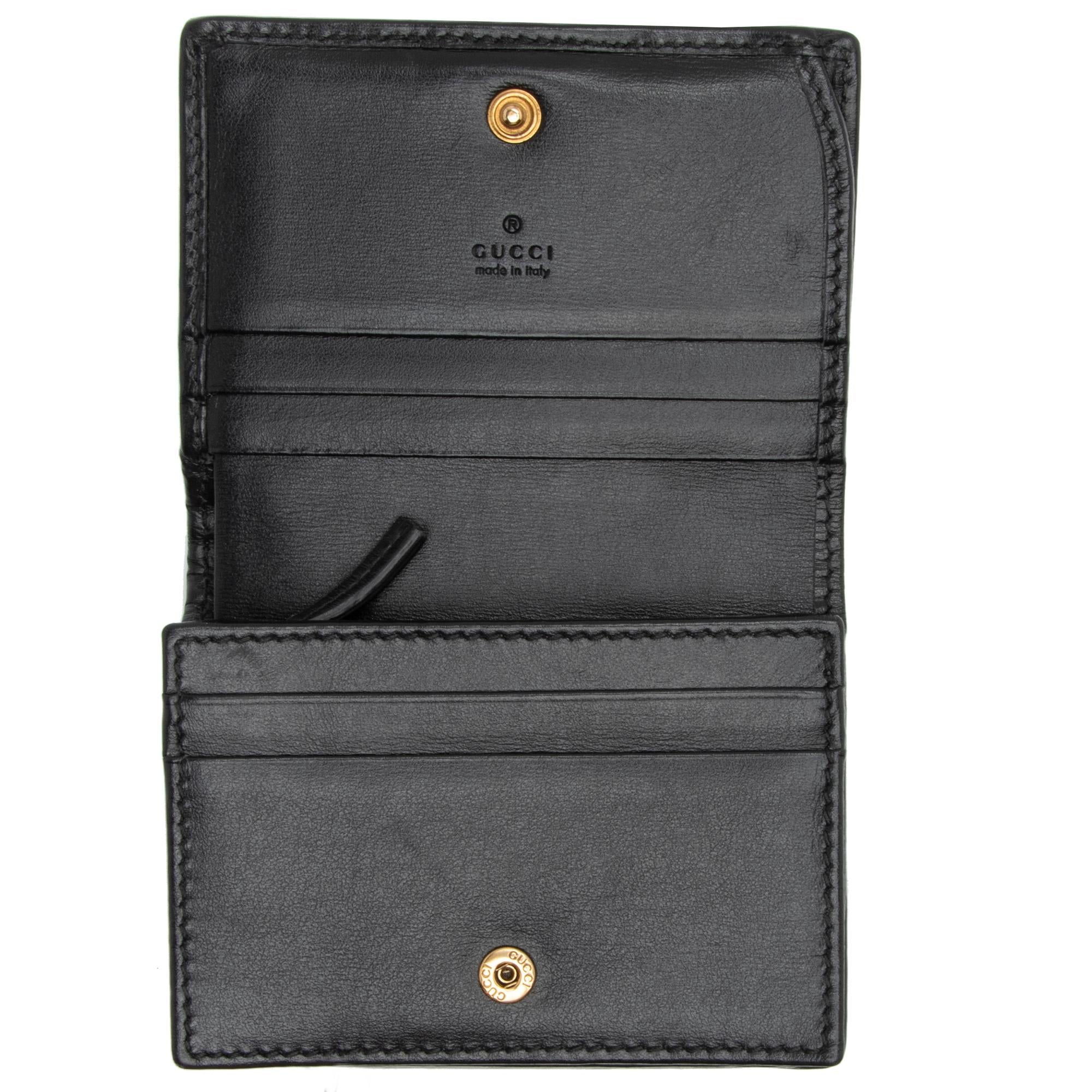 Gucci Quilted Leather GG Marmont Web Trapuntata Card Case Wallet (SHF-9USkLq)