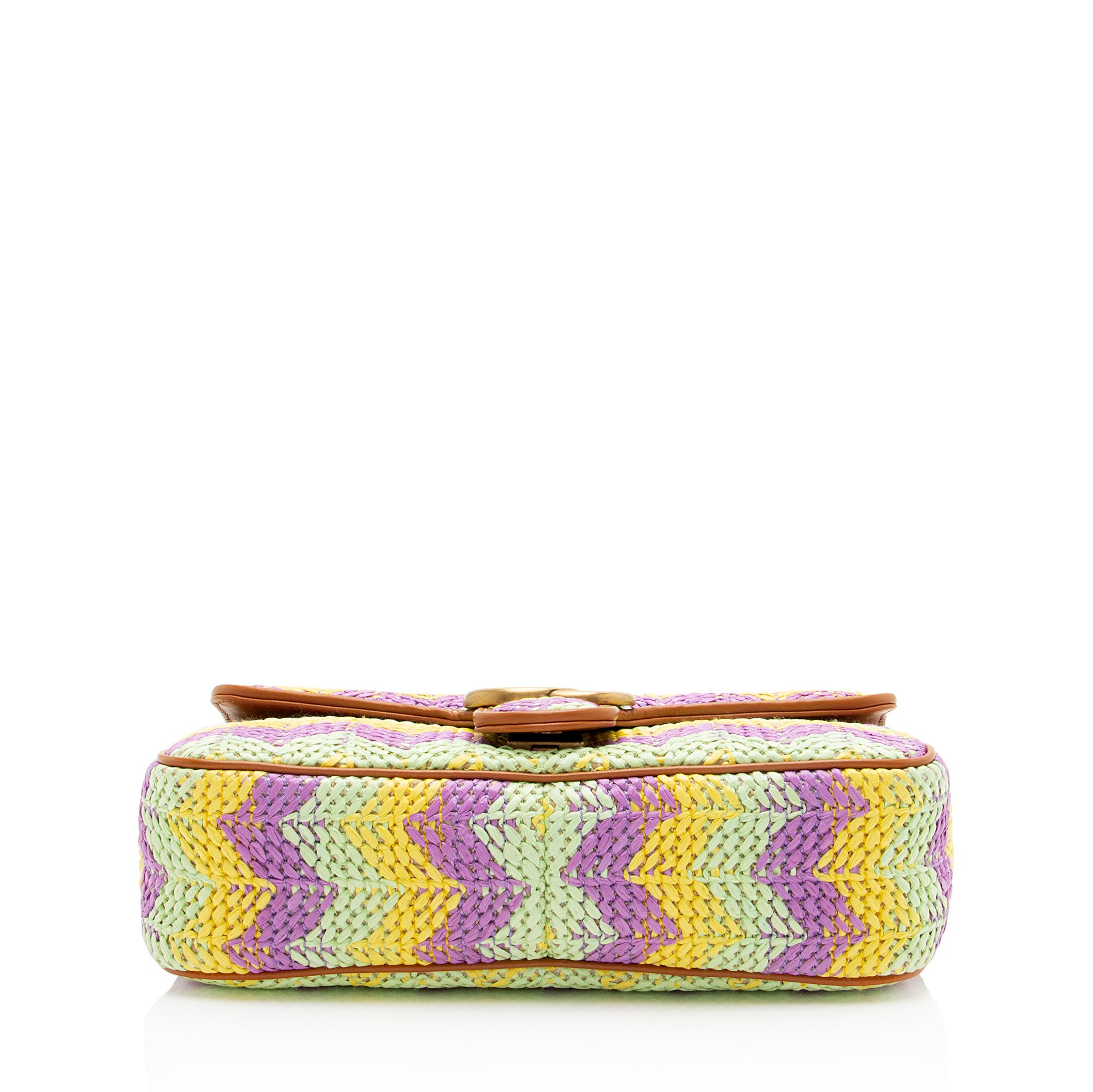 Gucci Raffia GG Marmont Medium Flap Bag