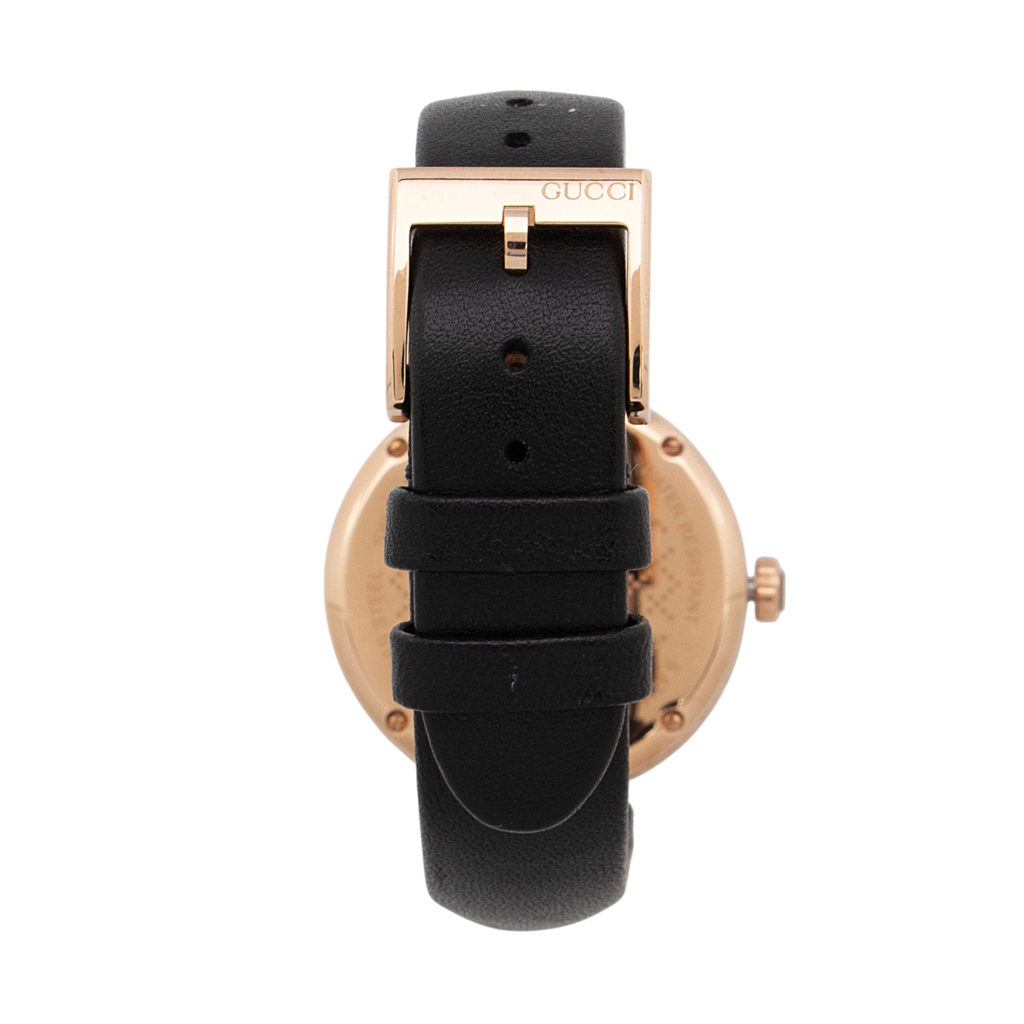 Gucci Rose Gold Leather Diamantissima 32mm Watch