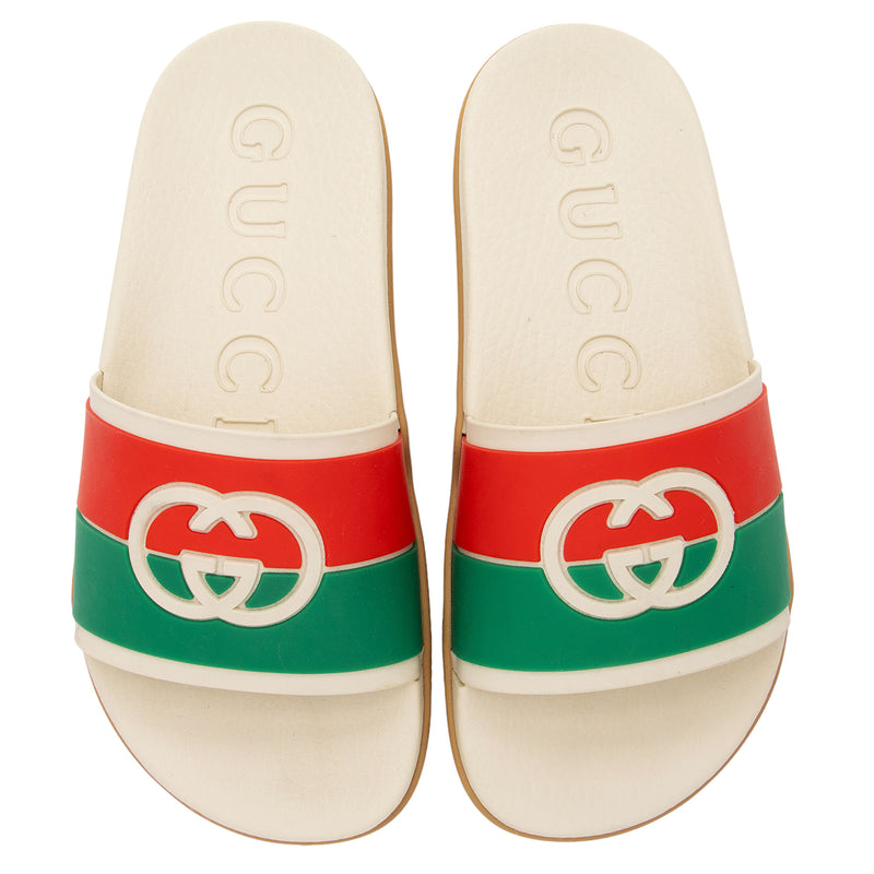 Gucci Rubber Interlocking G Slide Sandals - Size 6 / 36 (SHF-r8HZXE)