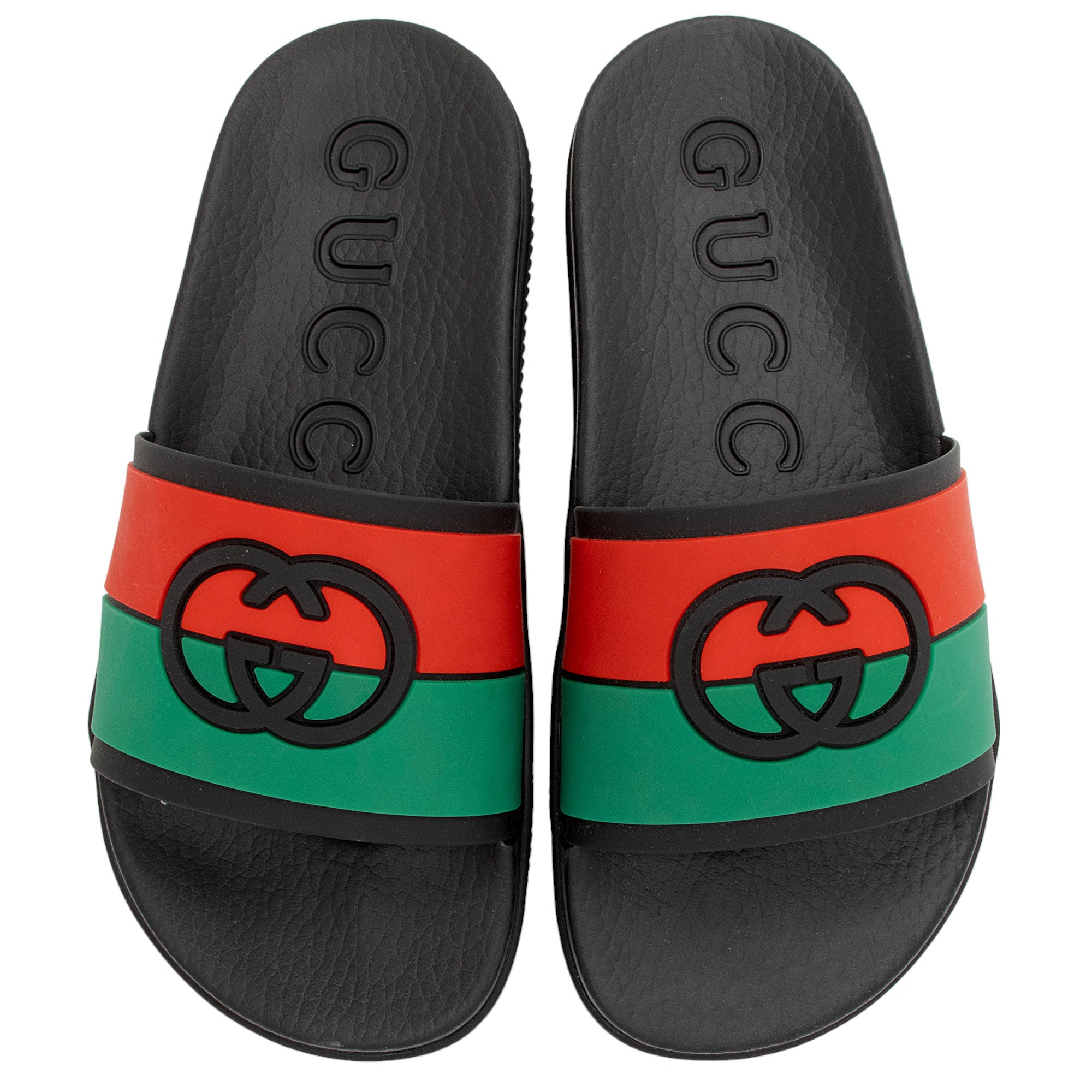 Gucci Rubber Interlocking G Slide Sandals Size 7 37 SHF dReyrx