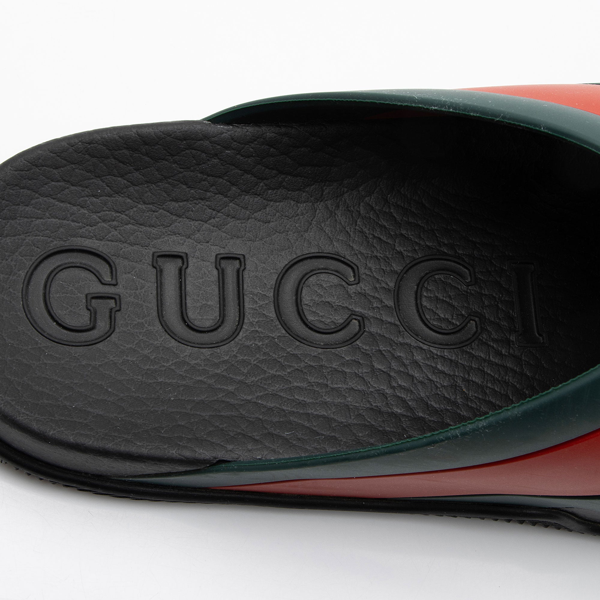 Gucci Rubber Web Criss Cross Slides - Men's Size 6 / 40