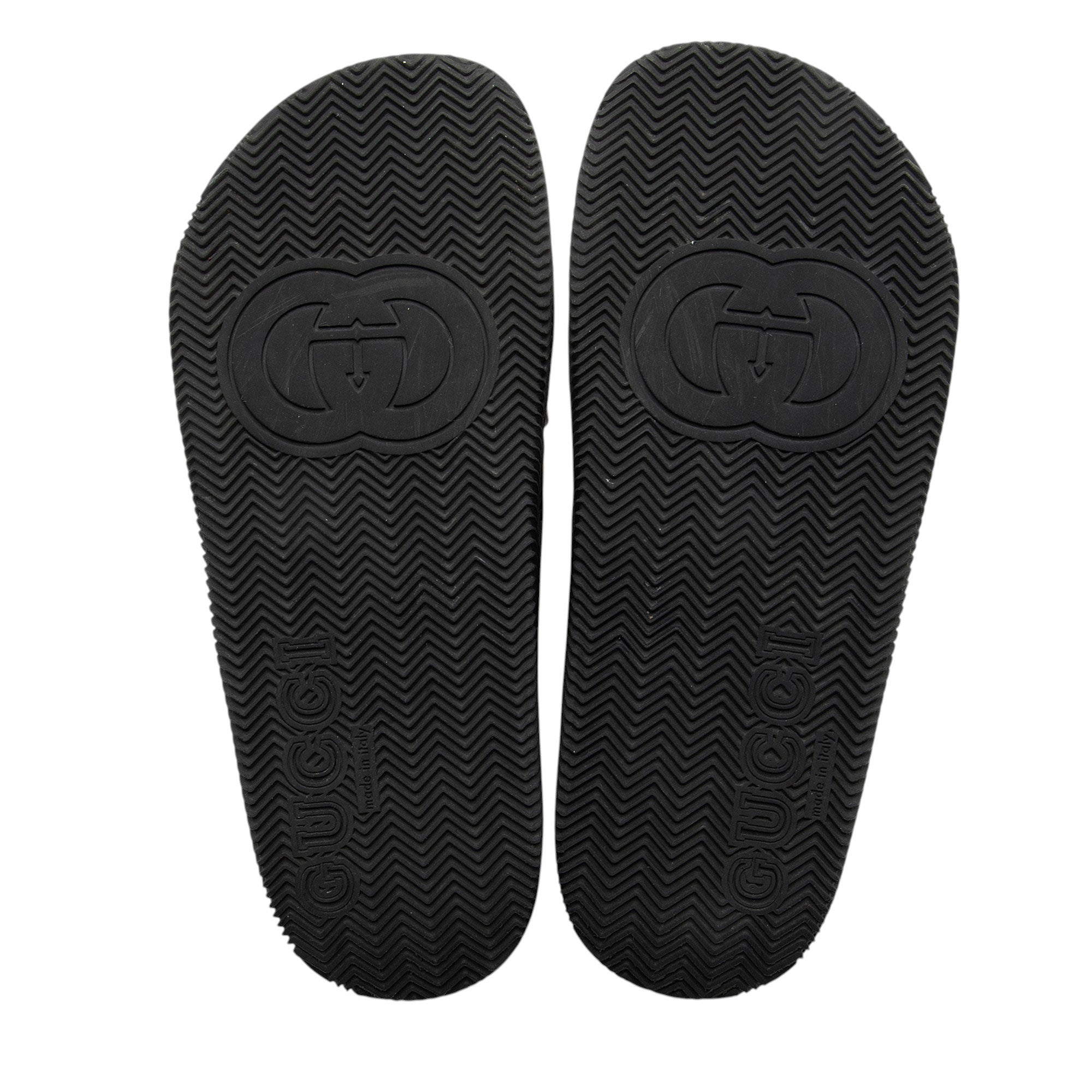 Gucci Rubber Web Criss Cross Slides - Men's Size 6 / 40