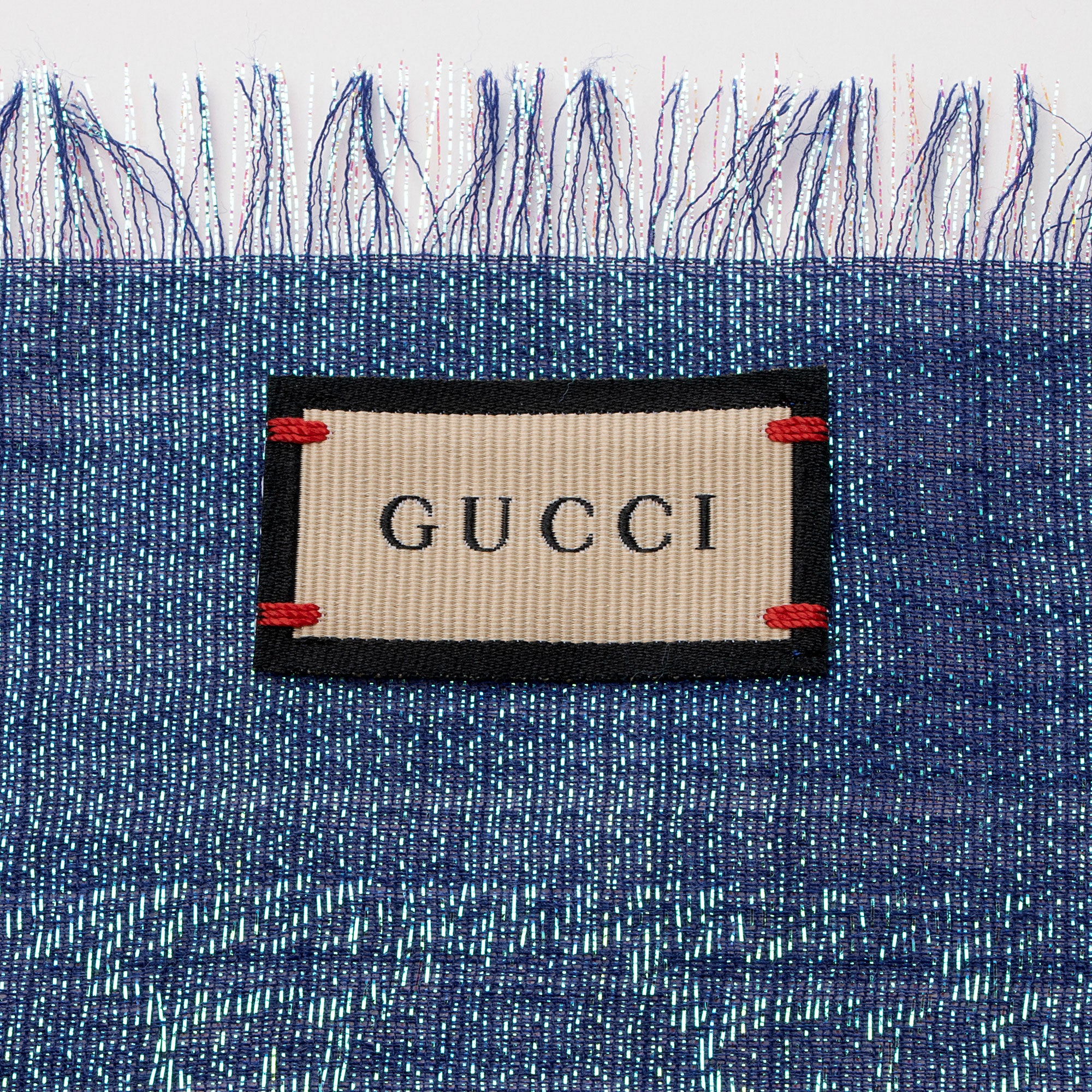 Gucci Shimmer Stenlux Wool Jacquard GG Reversible Scarf (SHF-NlVPkU)