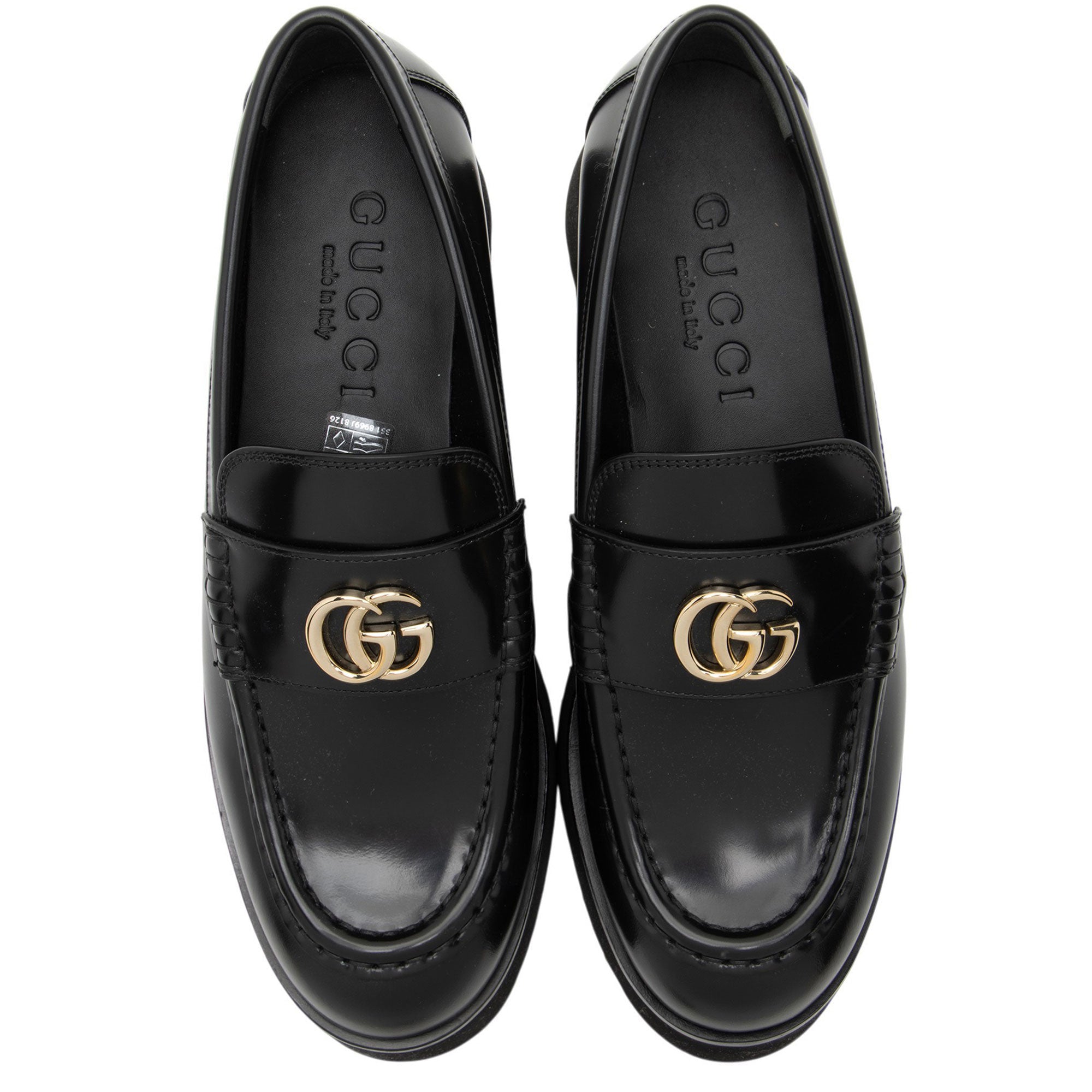 Gucci Shiny Calfskin GG Creeper Platform Loafers - Size 9 / 39