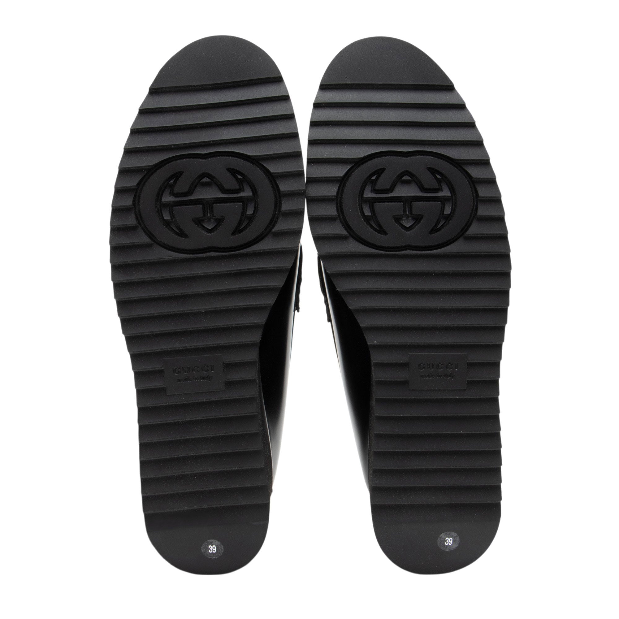Gucci Shiny Calfskin GG Creeper Platform Loafers - Size 9 / 39