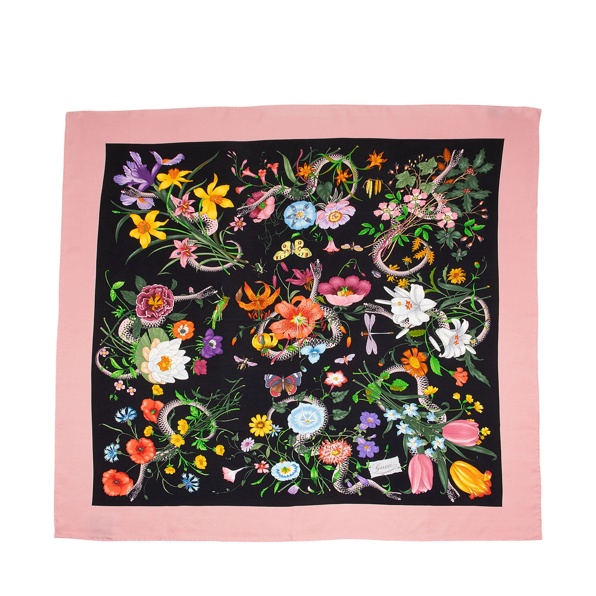 Gucci Silk Floral 90cm Scarf (SHF-P75IgE)
