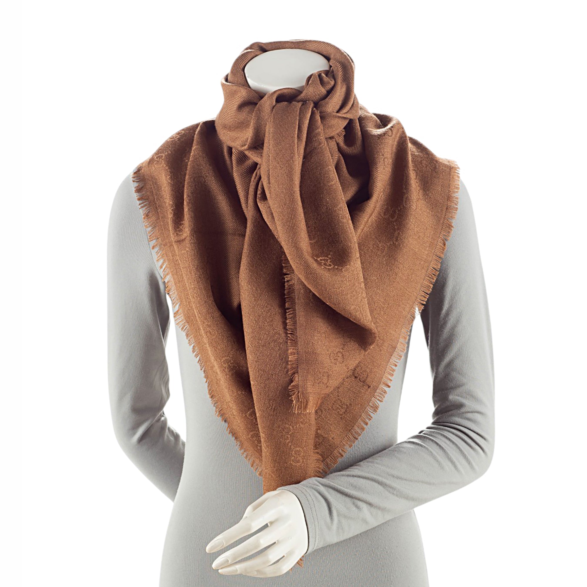 Gucci Silk Wool GG 140cm Shawl