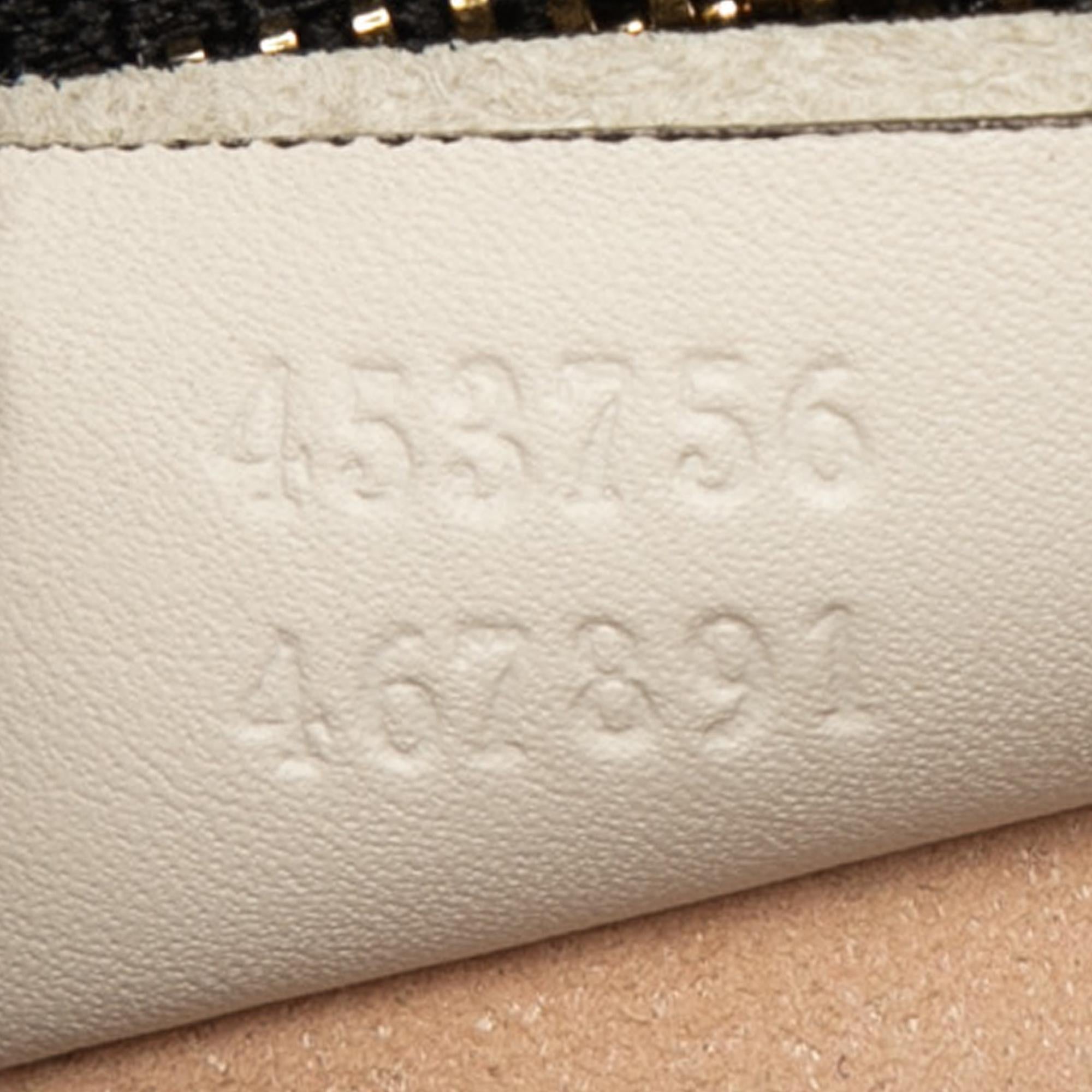 Gucci Small Bicolor Calfskin Bamboo Buckle Web Top Handle Bag