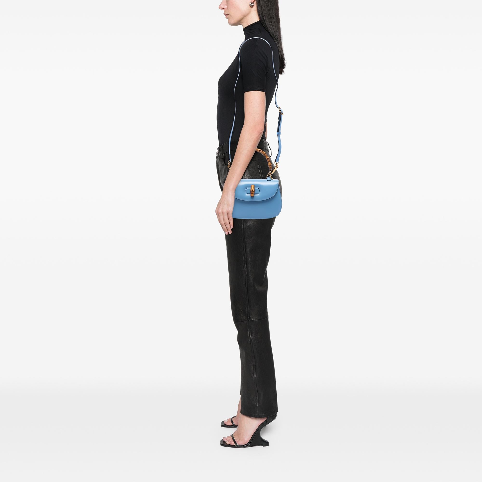 Gucci Small Calfskin 1947 Bamboo Top Handle Bag