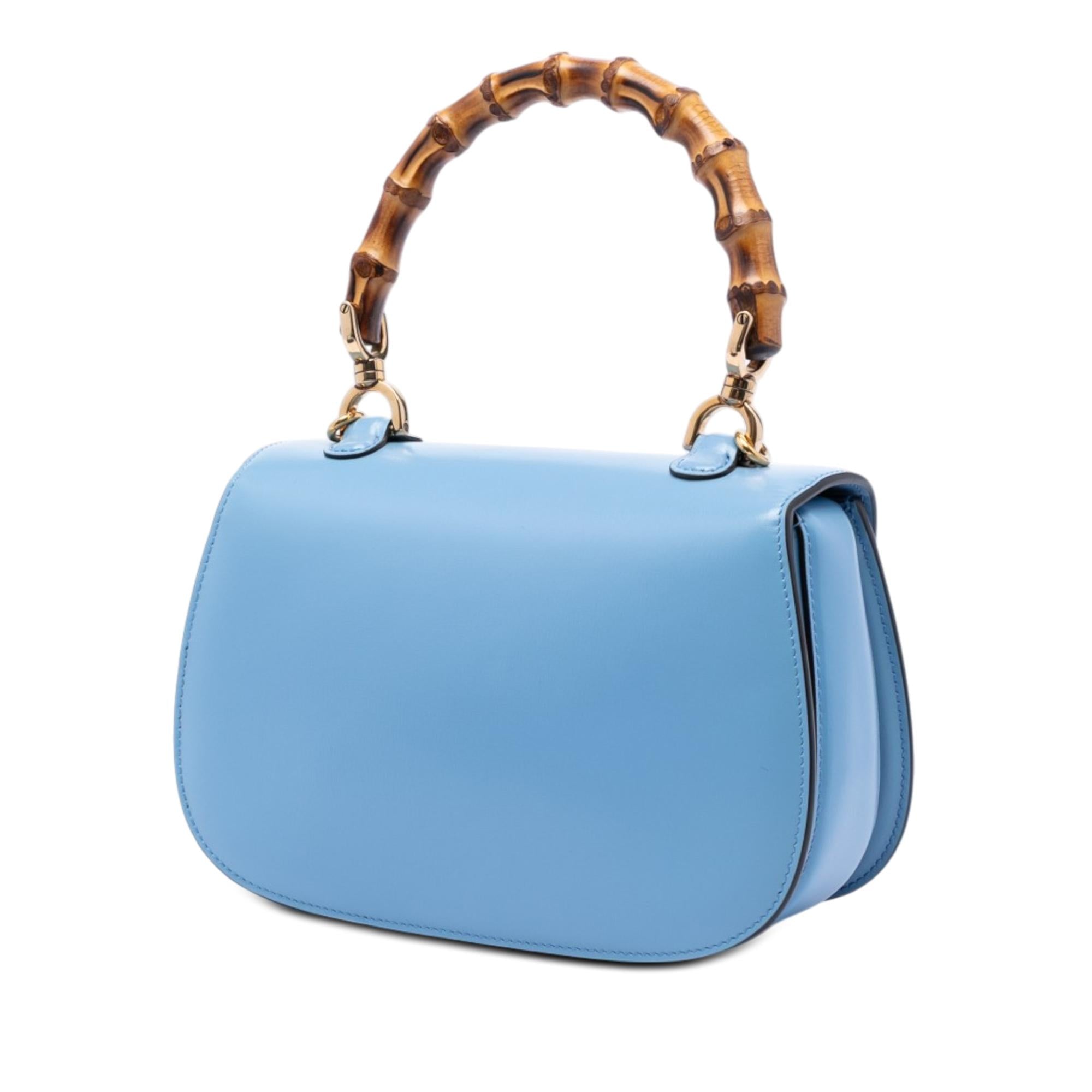 Gucci Small Calfskin 1947 Bamboo Top Handle Bag