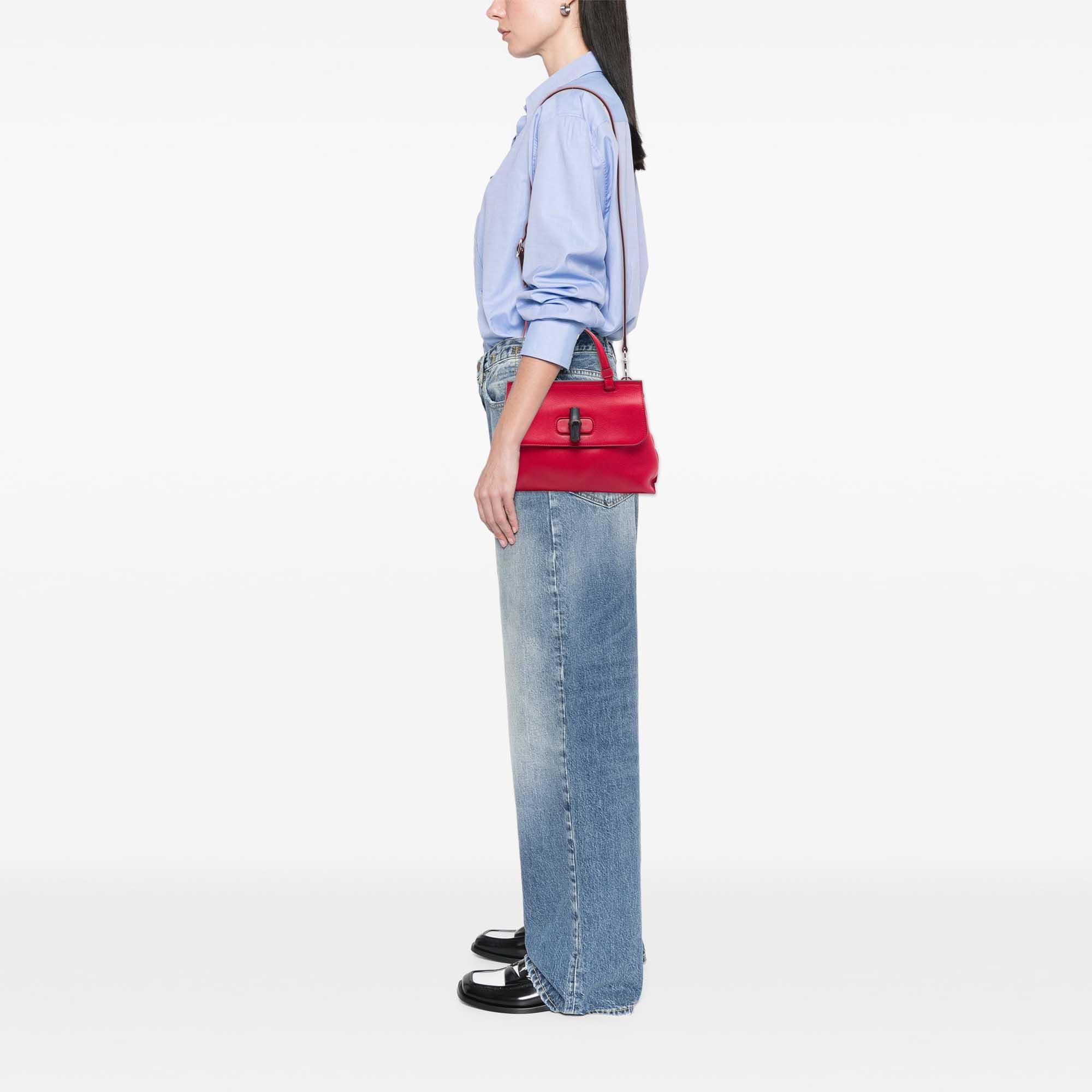 Gucci Small Calfskin Bamboo Daily Satchel