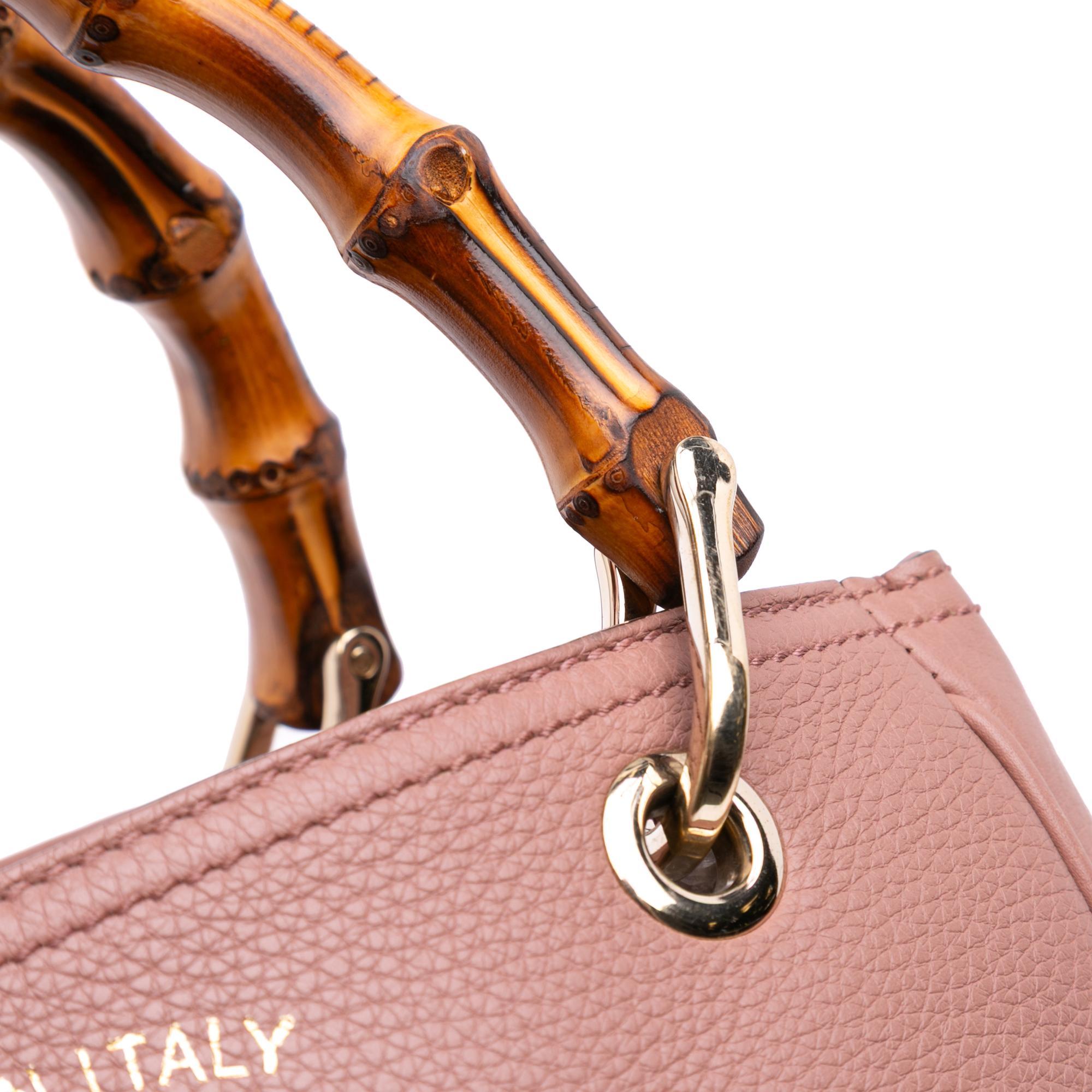Gucci Small Calfskin Bamboo Shopper Satchel