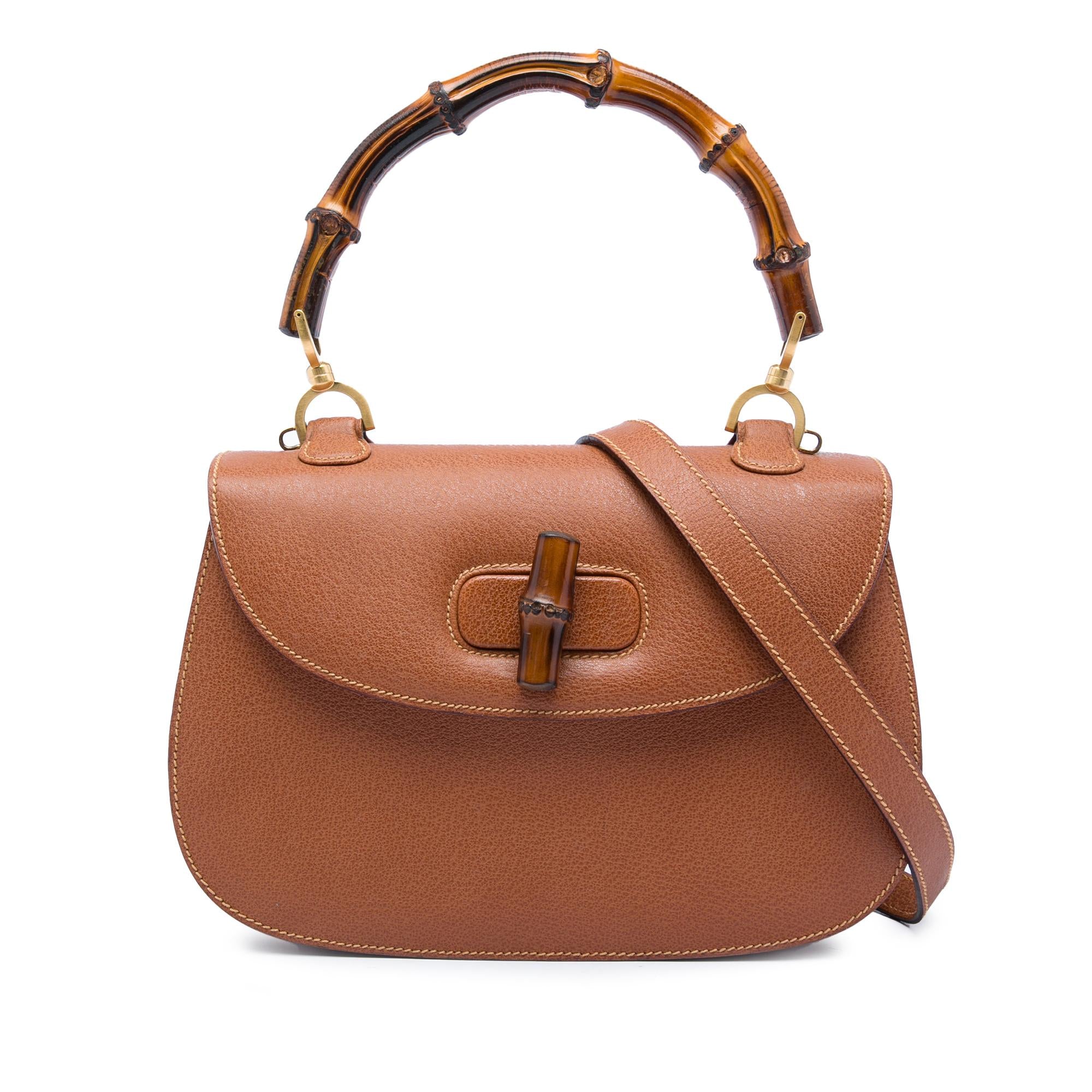 Gucci Small Calfskin Bamboo Top Handle Bag