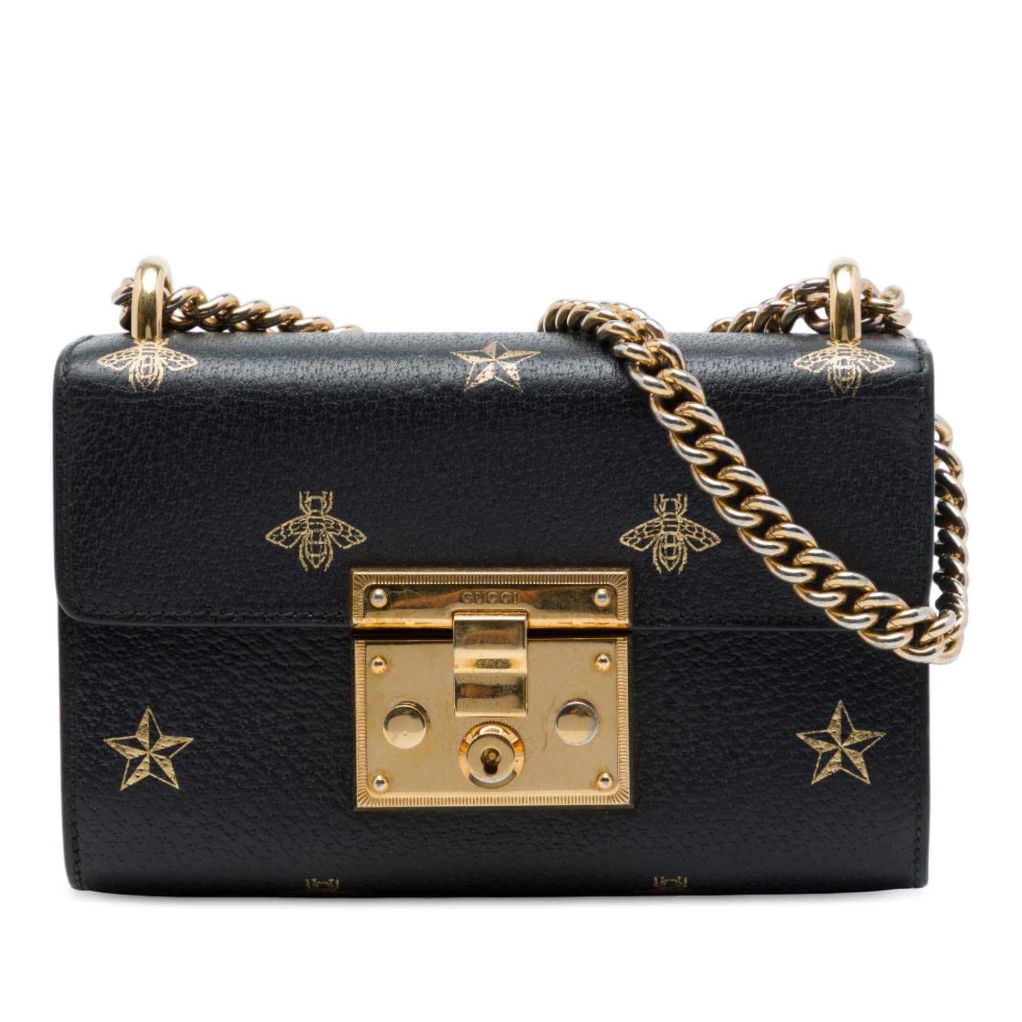 Gucci Small Calfskin Bee Star Padlock Crossbody
