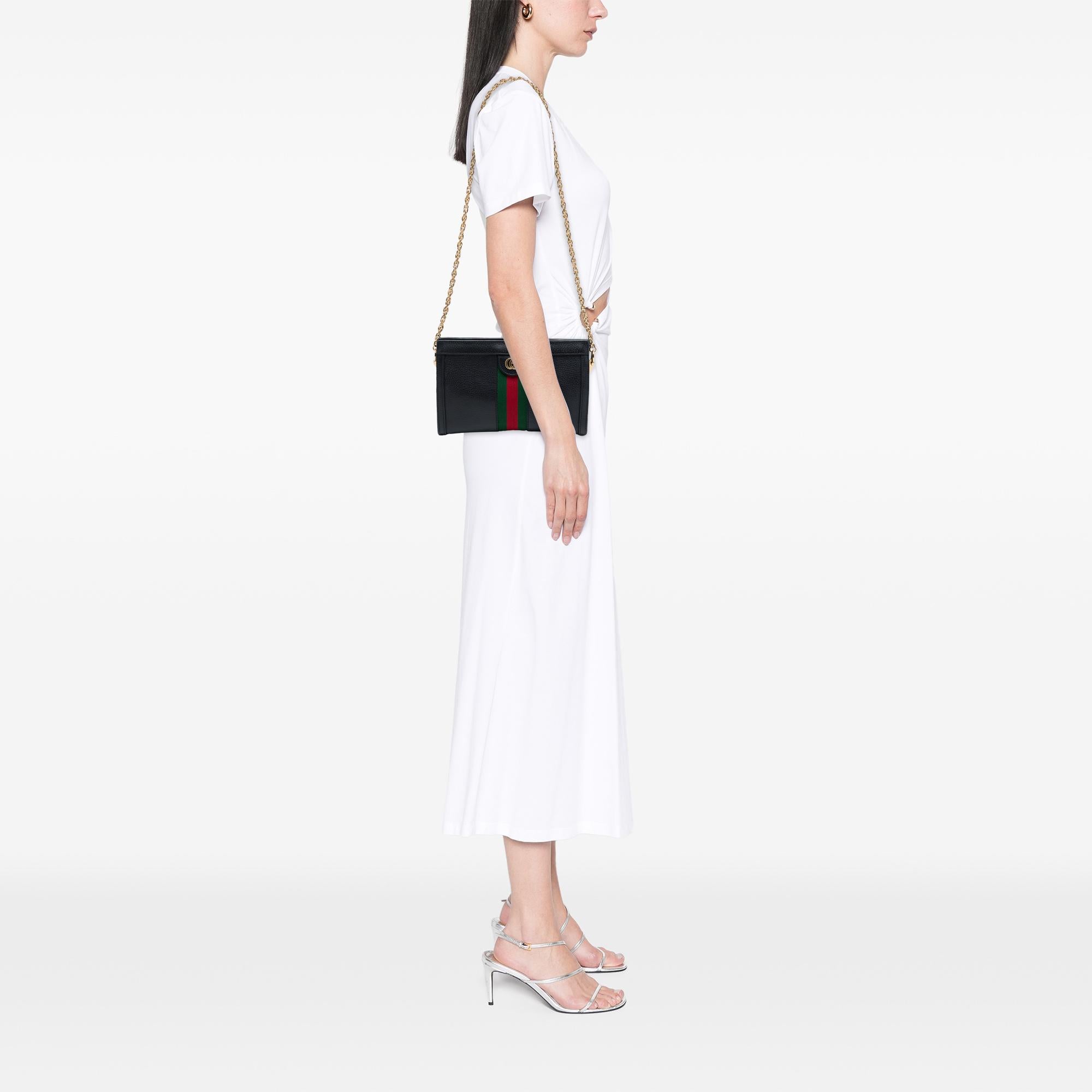 Gucci Small Calfskin Web Ophidia Chain Crossbody