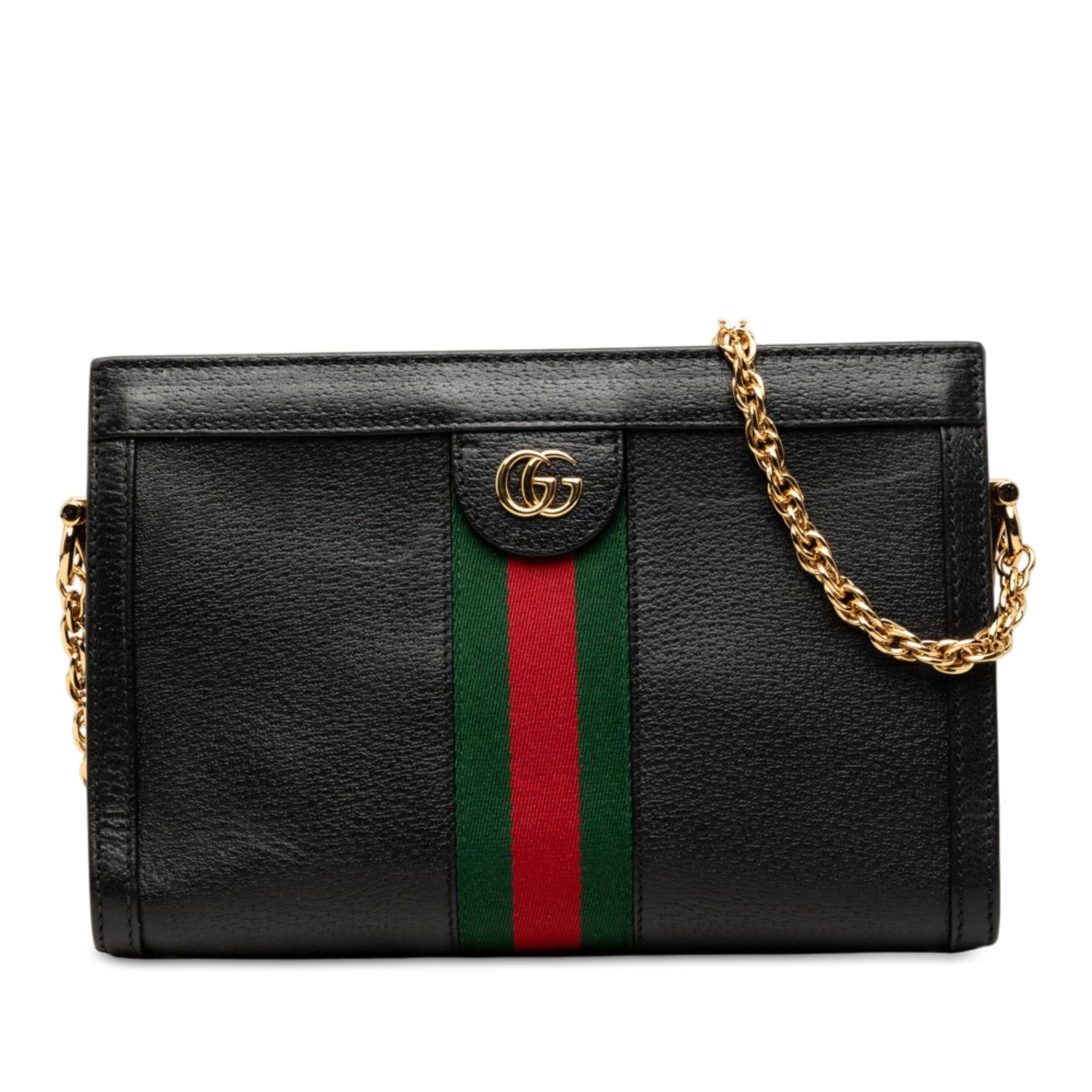 Gucci Small Calfskin Web Ophidia Chain Crossbody