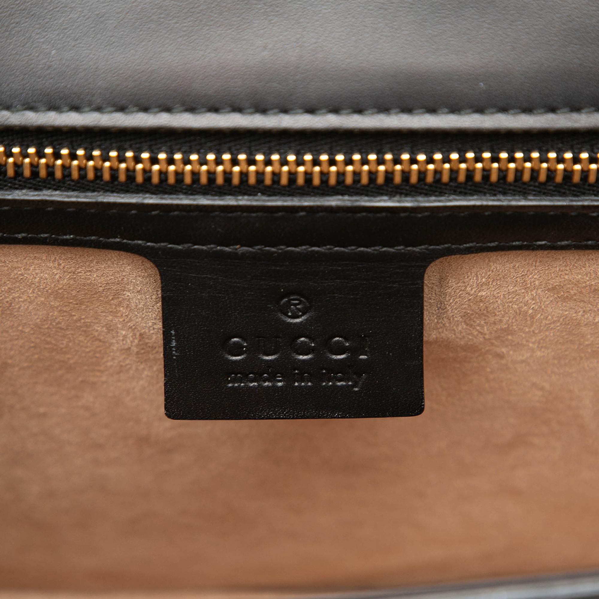 Gucci Small Calfskin Web Sylvie Satchel
