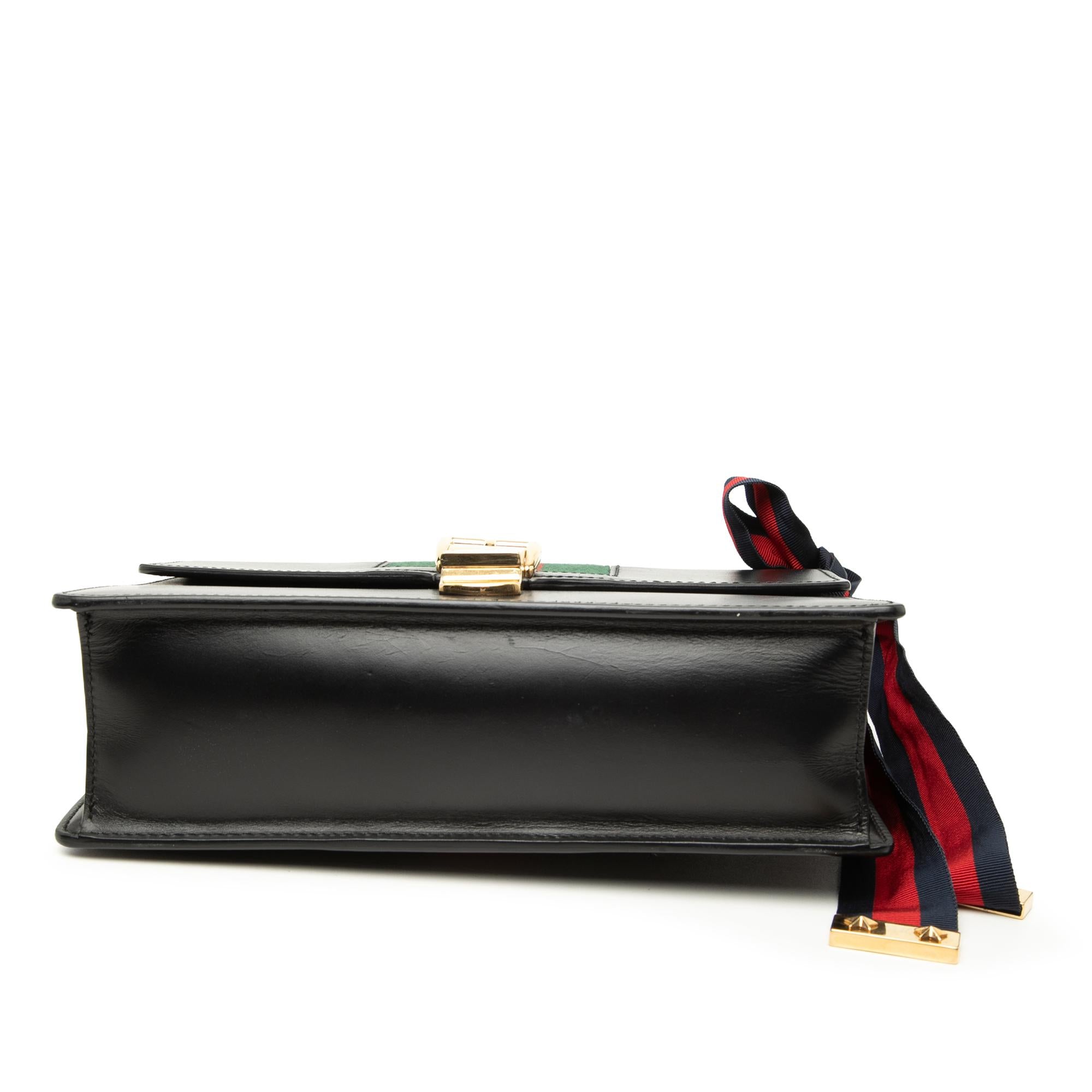 Gucci Small Calfskin Web Sylvie Satchel