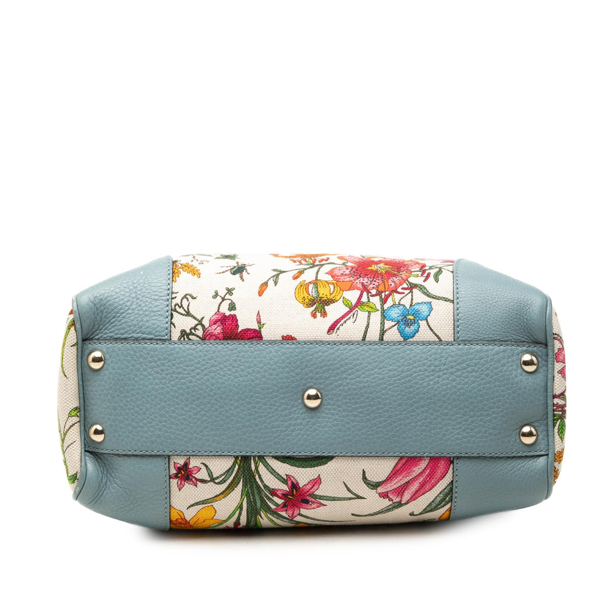 Gucci Small Canvas Flora Bamboo Shopper Satchel