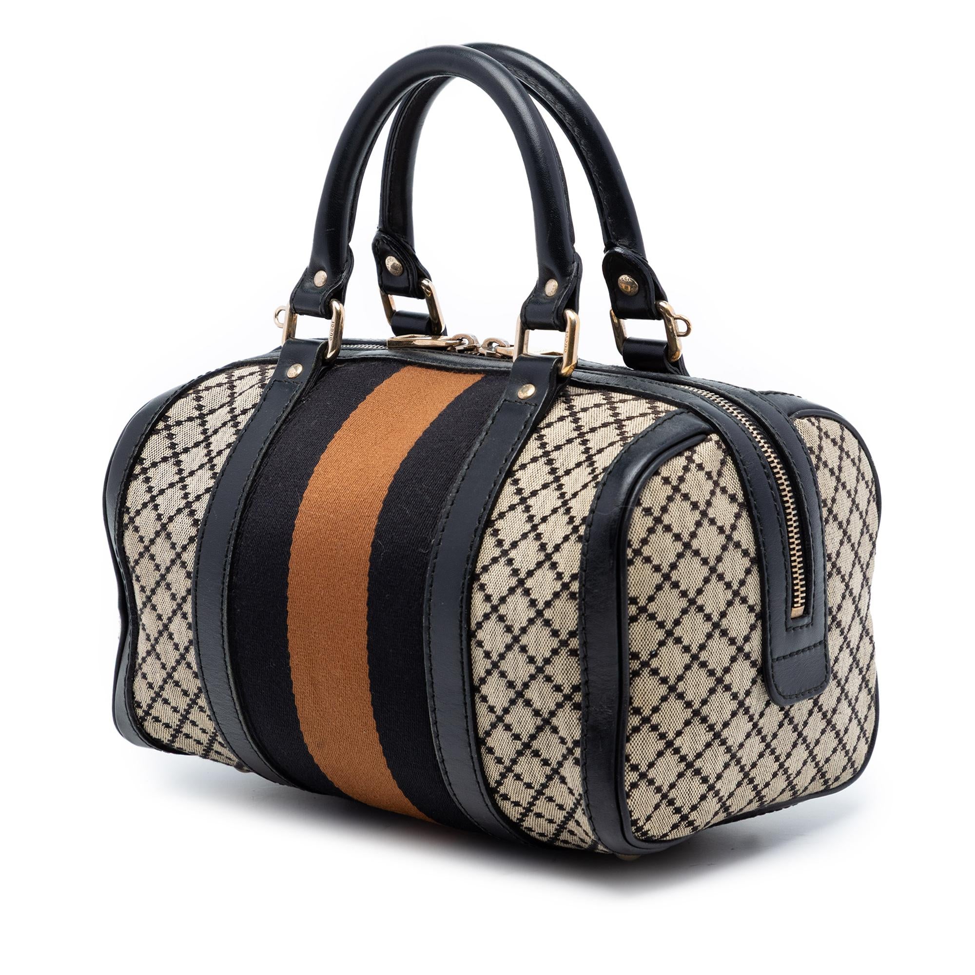 Gucci Small Diamante Canvas Web Joy Boston Bag