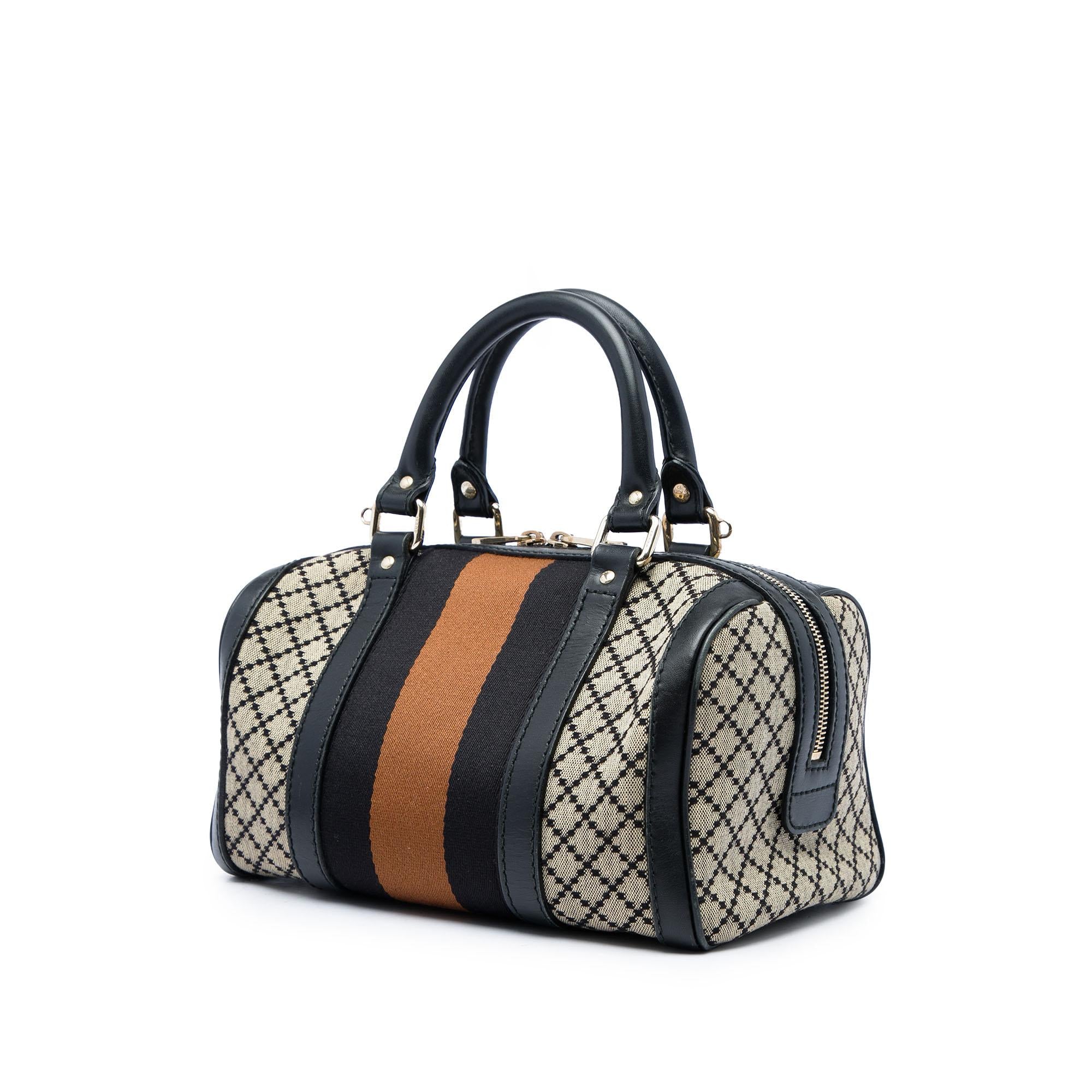 Gucci Small Diamante Canvas Web Joy Boston Bag