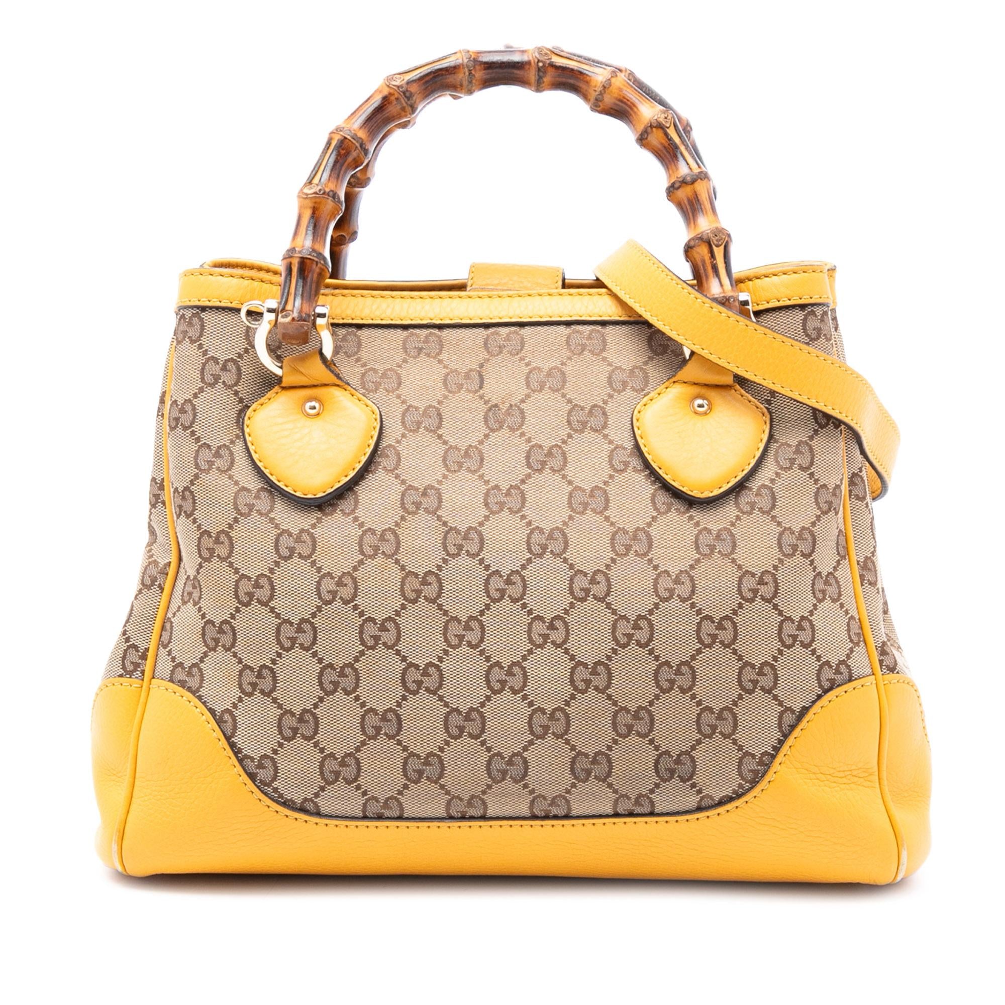 Gucci Small GG Canvas Diana Bamboo Top Handle Tote