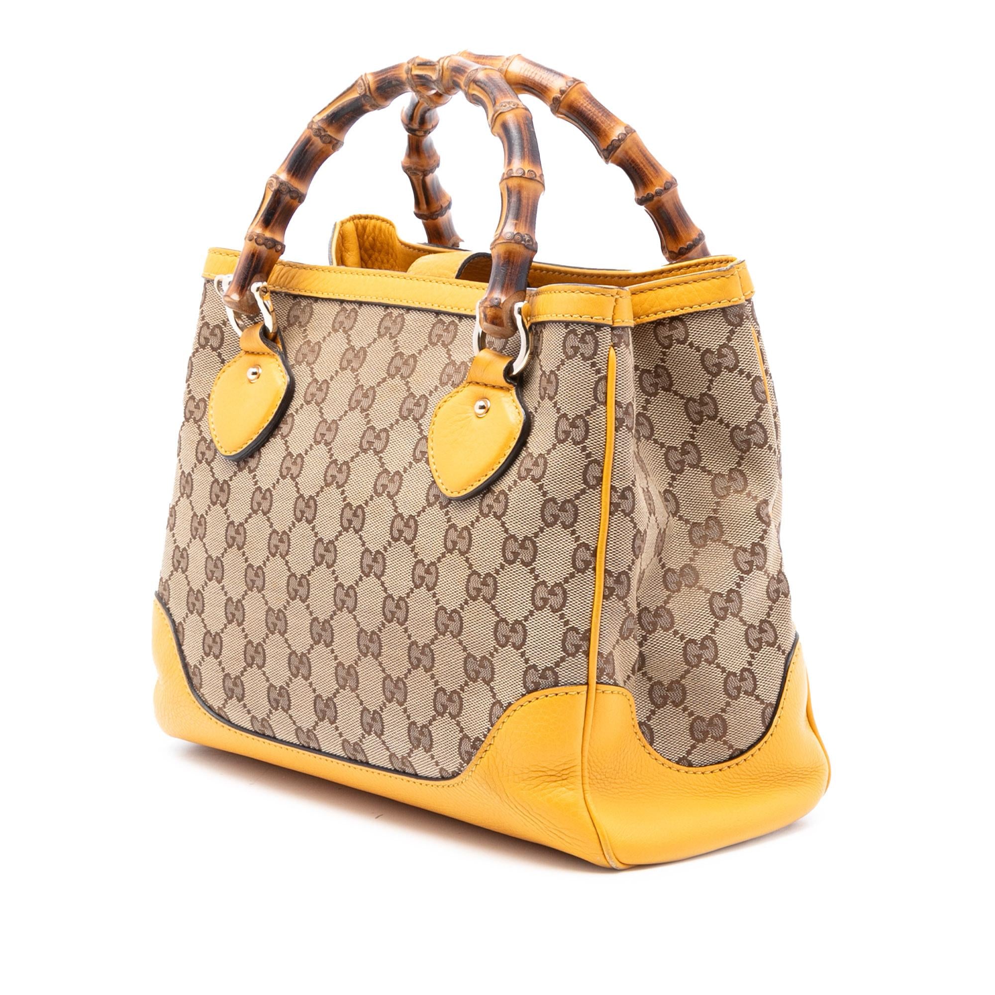 Gucci Small GG Canvas Diana Bamboo Top Handle Tote