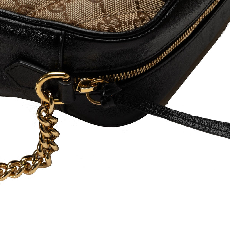 Gucci Small GG Canvas Marmont Matelasse Camera Bag (SHG-8k8jfb)