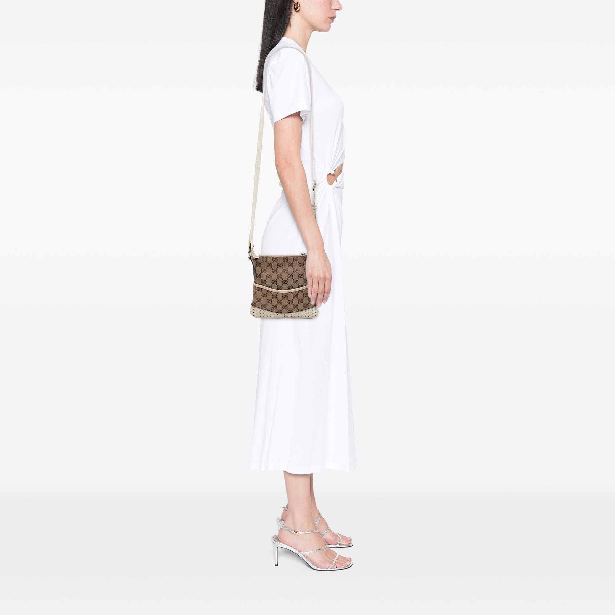 Gucci Small GG Canvas Perforated Crossbody