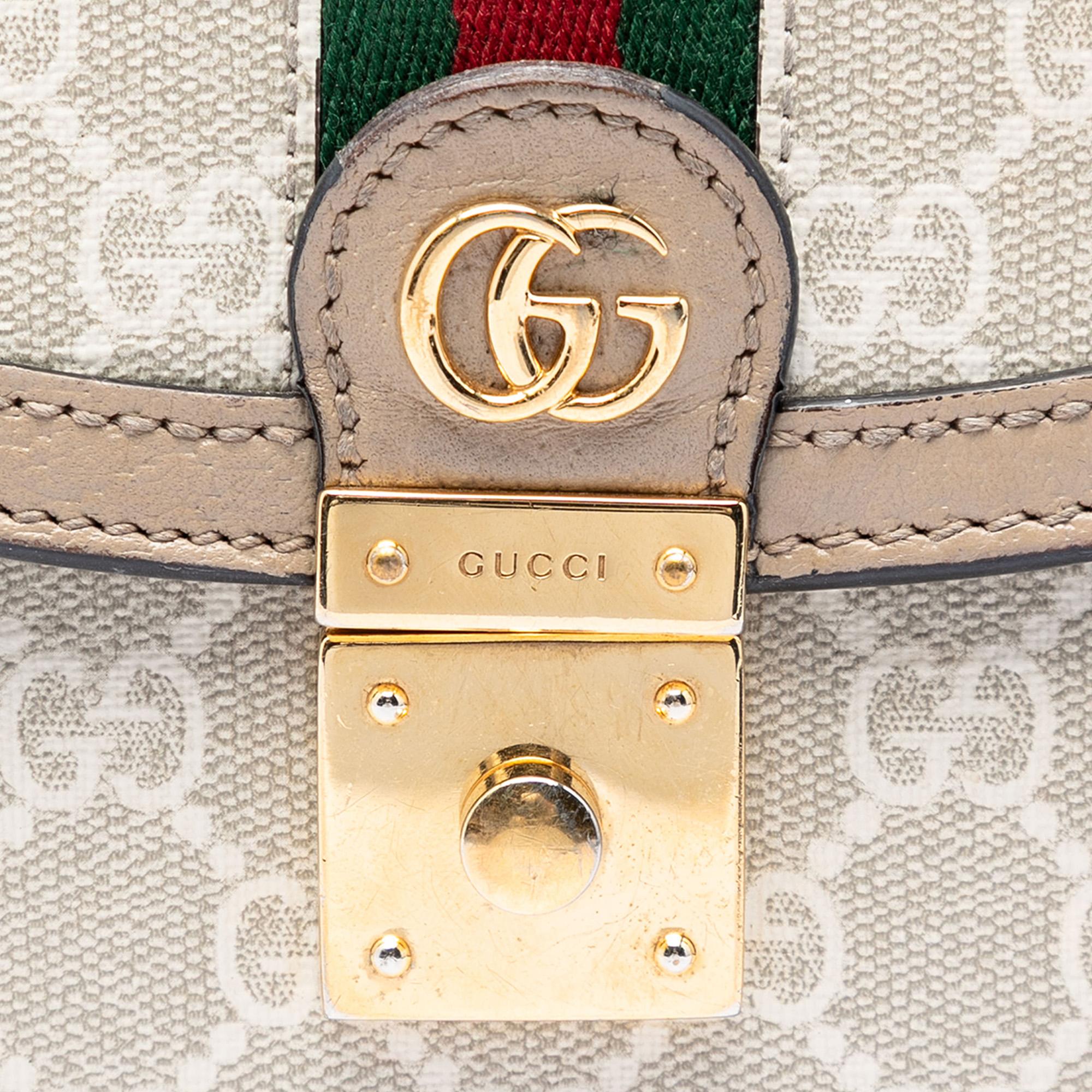 Gucci Small GG Canvas Web Ophidia Top Handle Flap