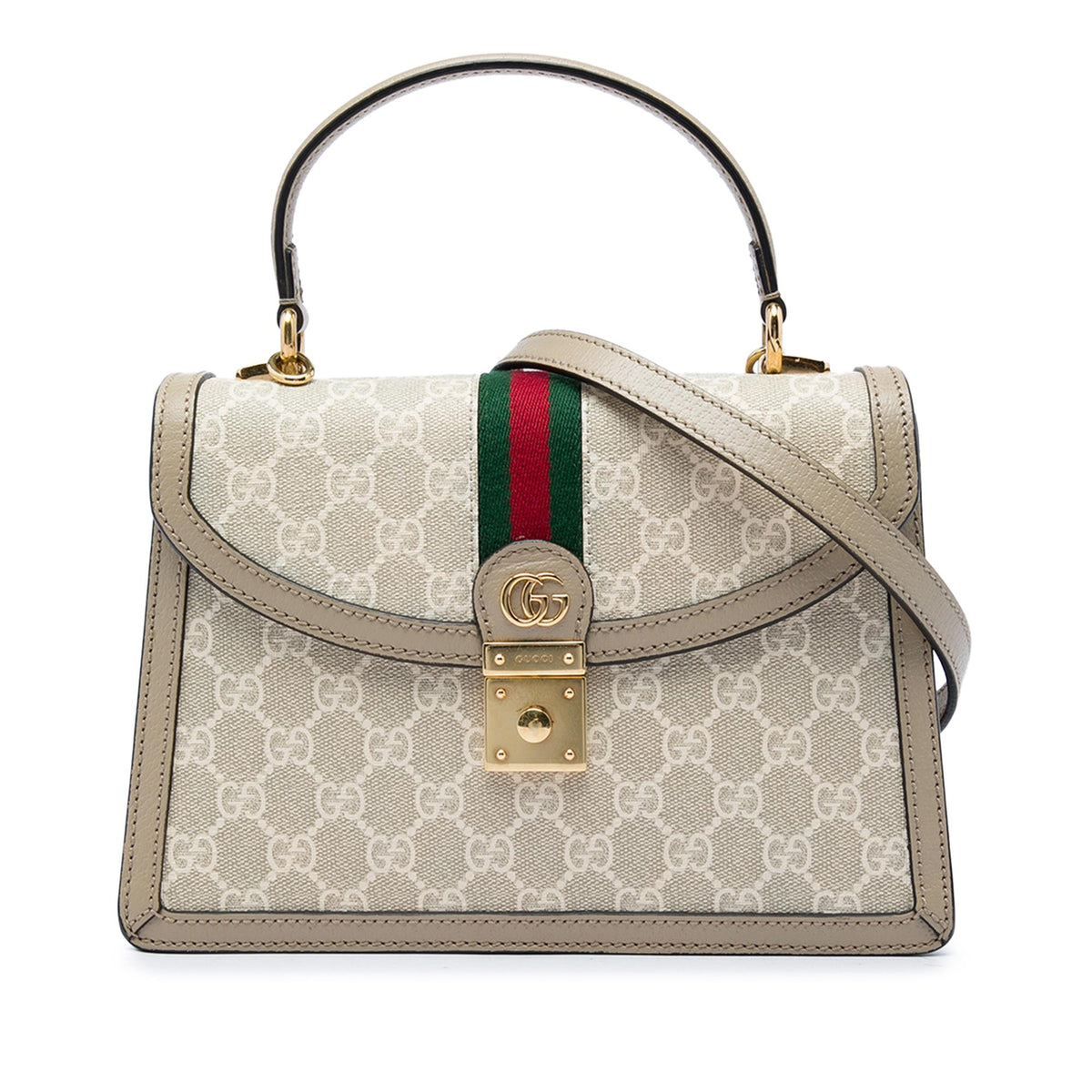 Gucci Small GG Canvas Web Ophidia Top Handle Flap