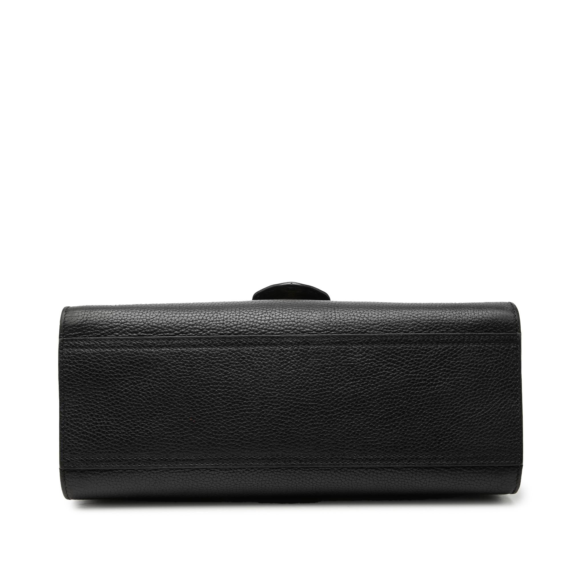 Gucci Small GG Marmont Grained Calfskin Top Handle Satchel
