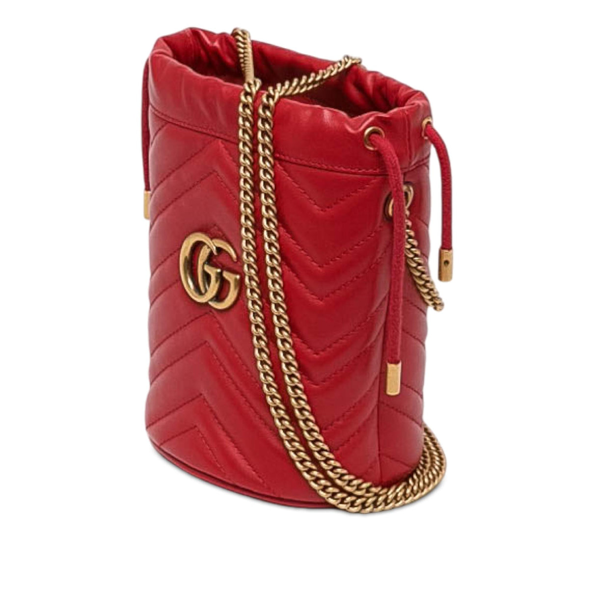 Gucci Small GG Marmont Matelasse Calfskin Bucket Bag