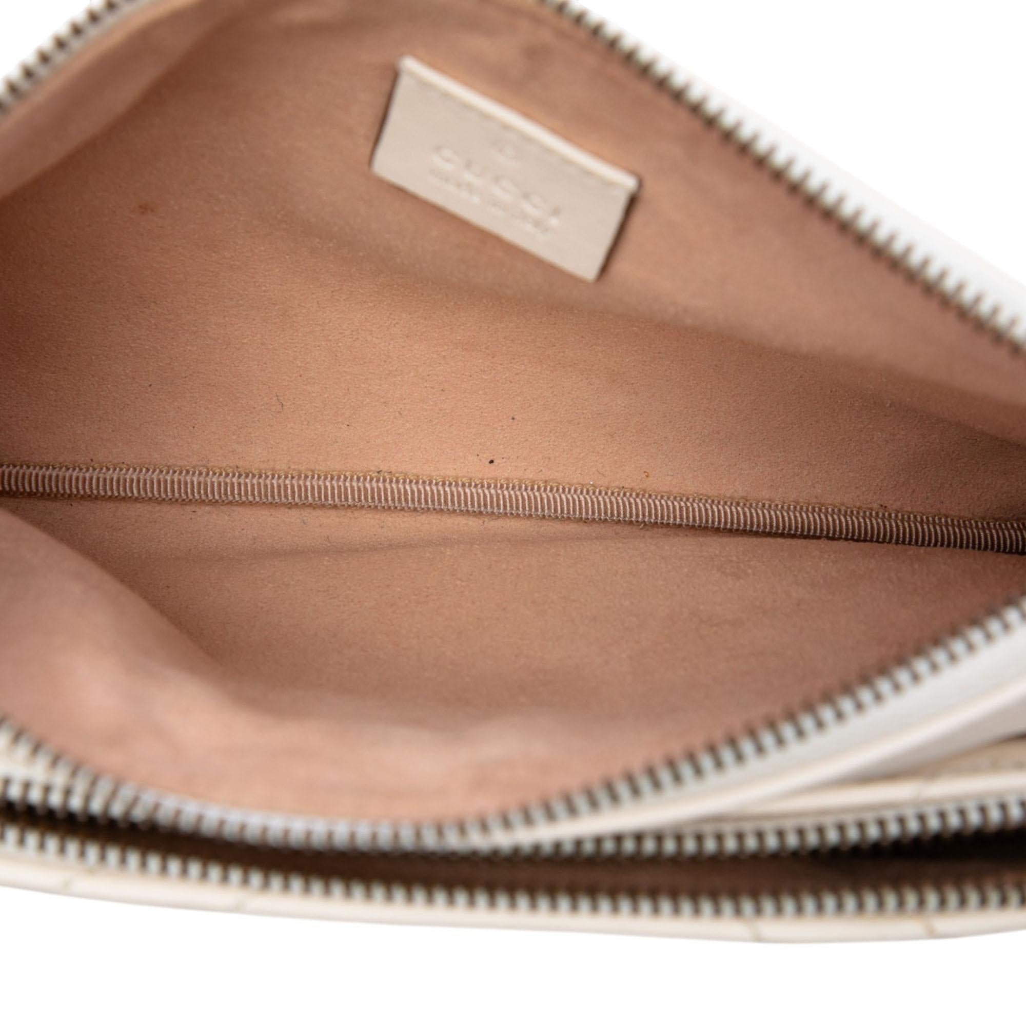 Gucci Small GG Marmont Matelasse Calfskin Double Zip Pochette Crossbody