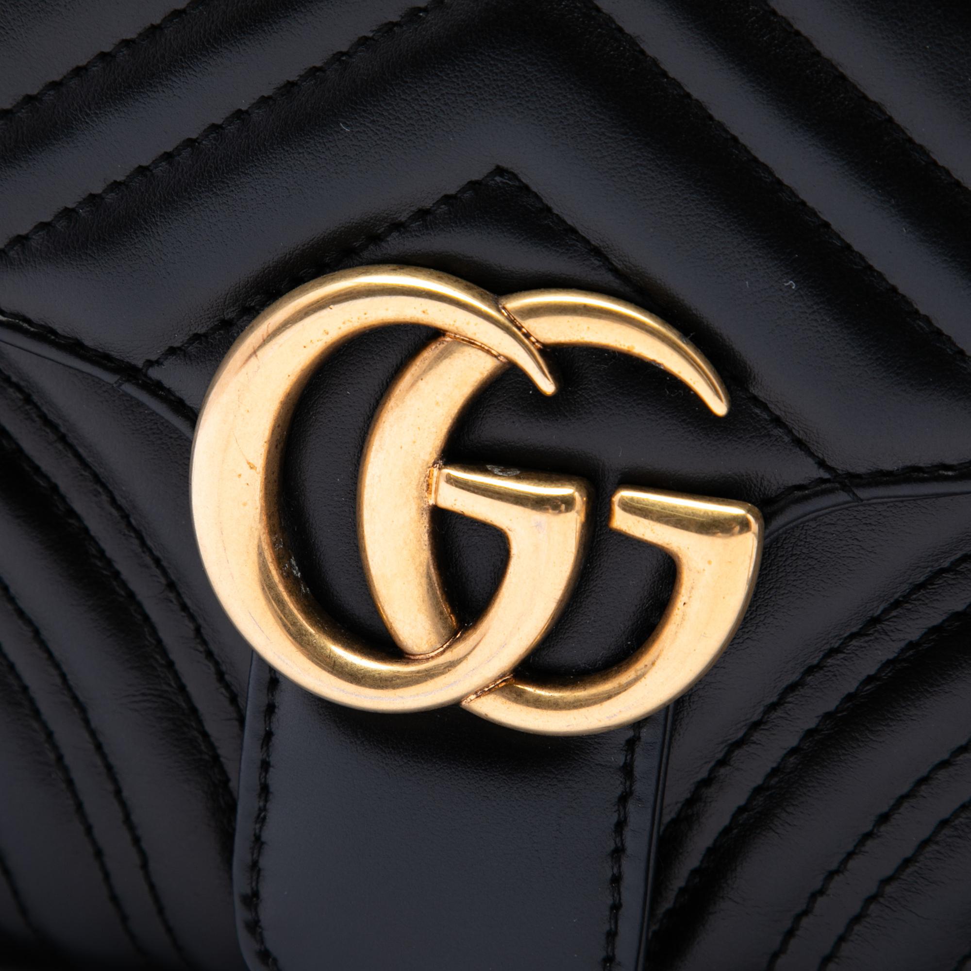 Gucci Small GG Marmont Matelasse Calfskin Sylvie Top Handle Satchel