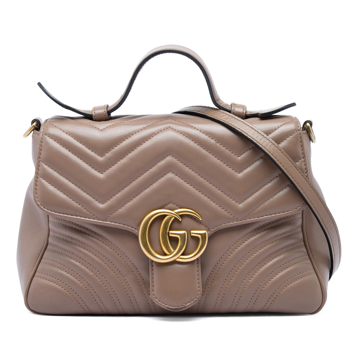 Gucci Small GG Marmont Matelasse Calfskin Top Handle Bag