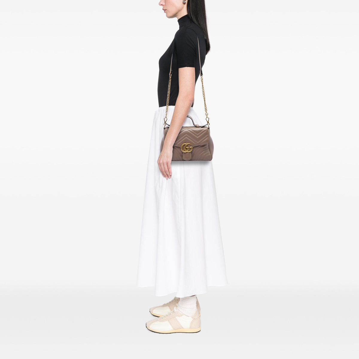 Gucci Small GG Marmont Matelasse Calfskin Top Handle Bag