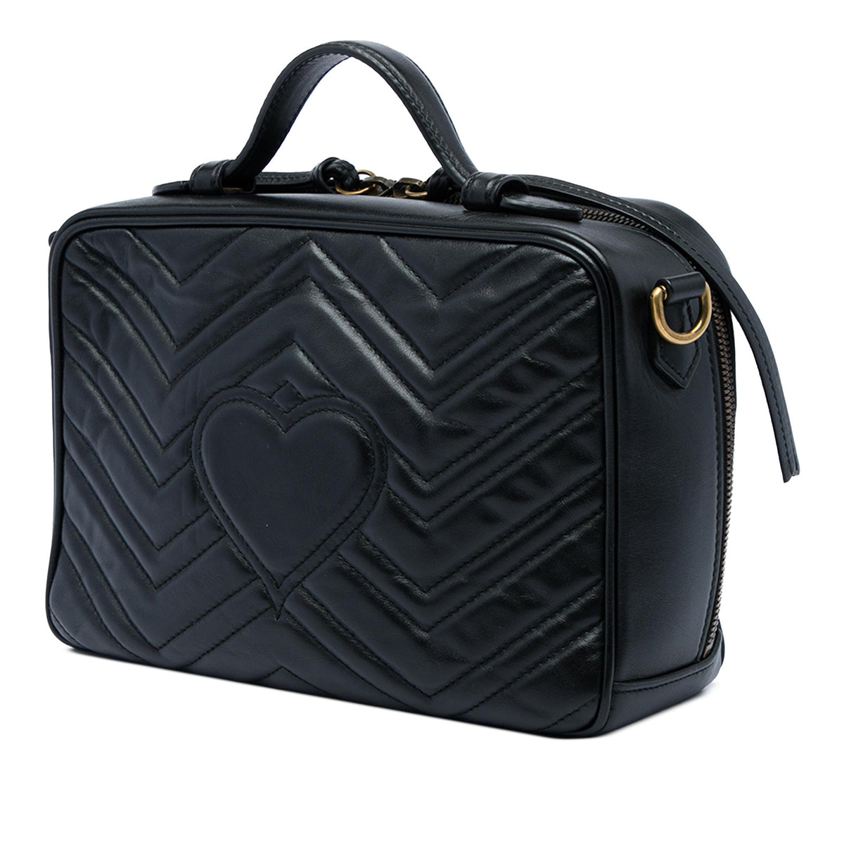 Gucci Small GG Marmont Matelasse Calfskin Top Handle Satchel