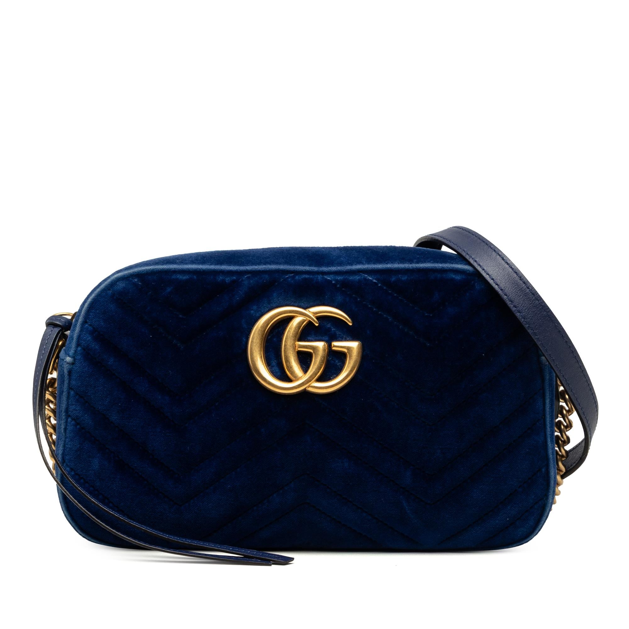 Gucci Small GG Marmont Matelasse Velvet Crossbody