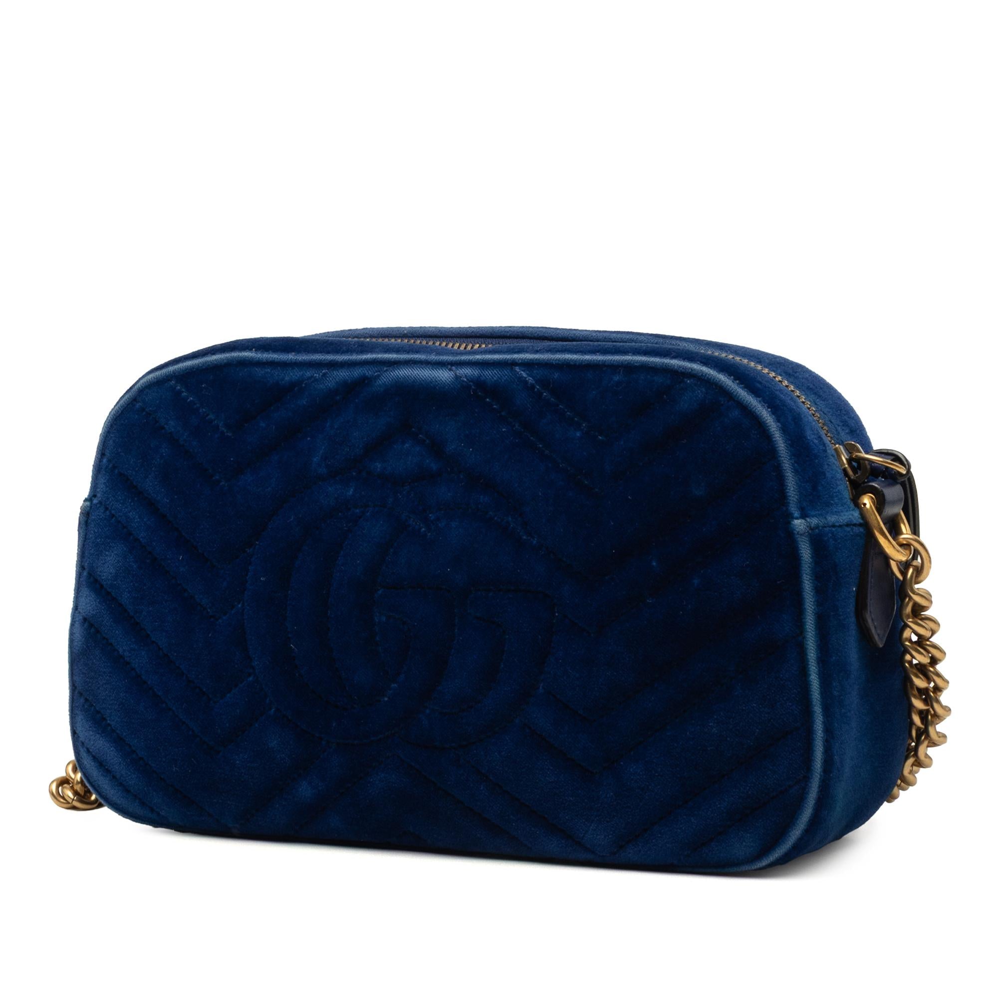 Gucci Small GG Marmont Matelasse Velvet Crossbody