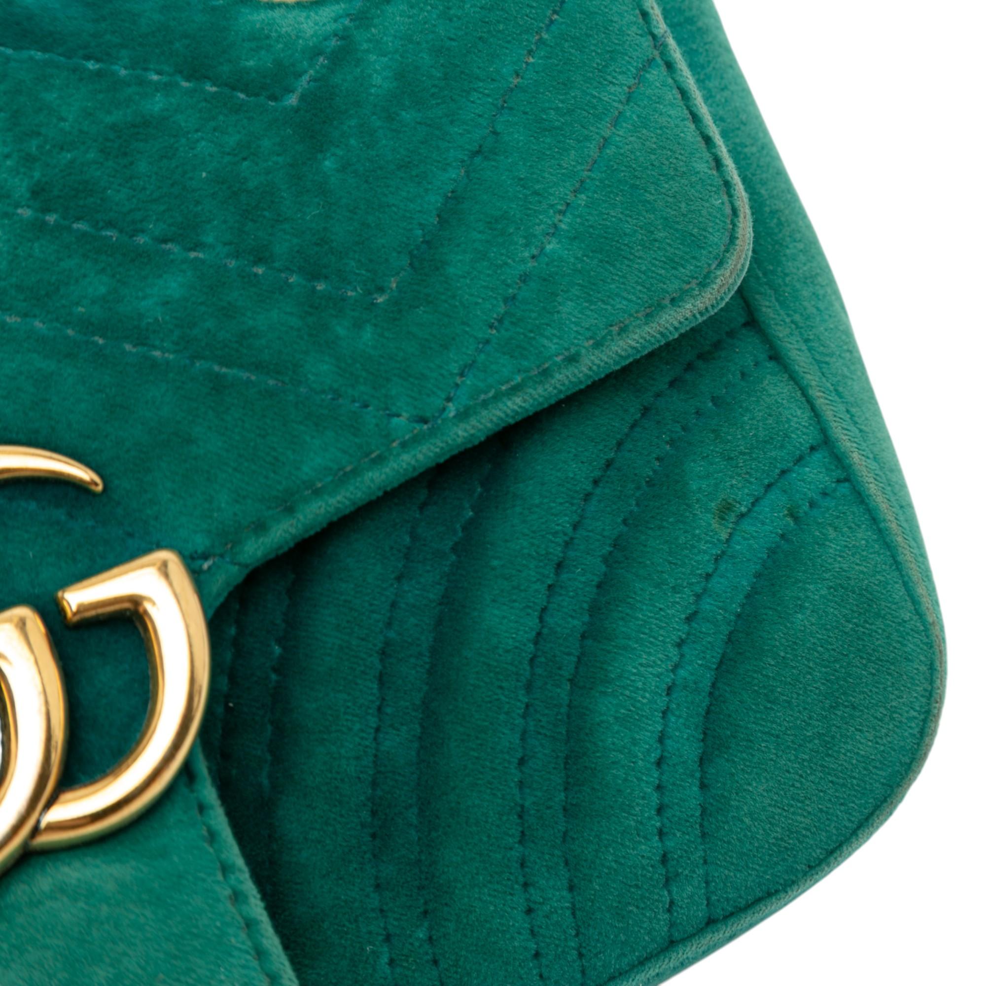 Gucci Small GG Marmont Matelasse Velvet Shoulder Bag