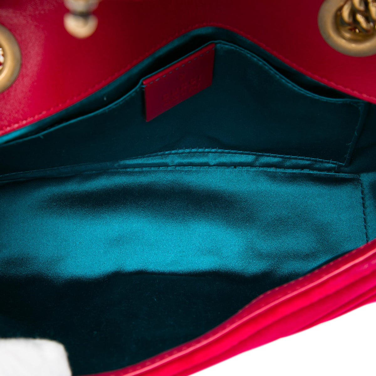 Gucci Small GG Marmont Matelasse Velvet Shoulder Bag