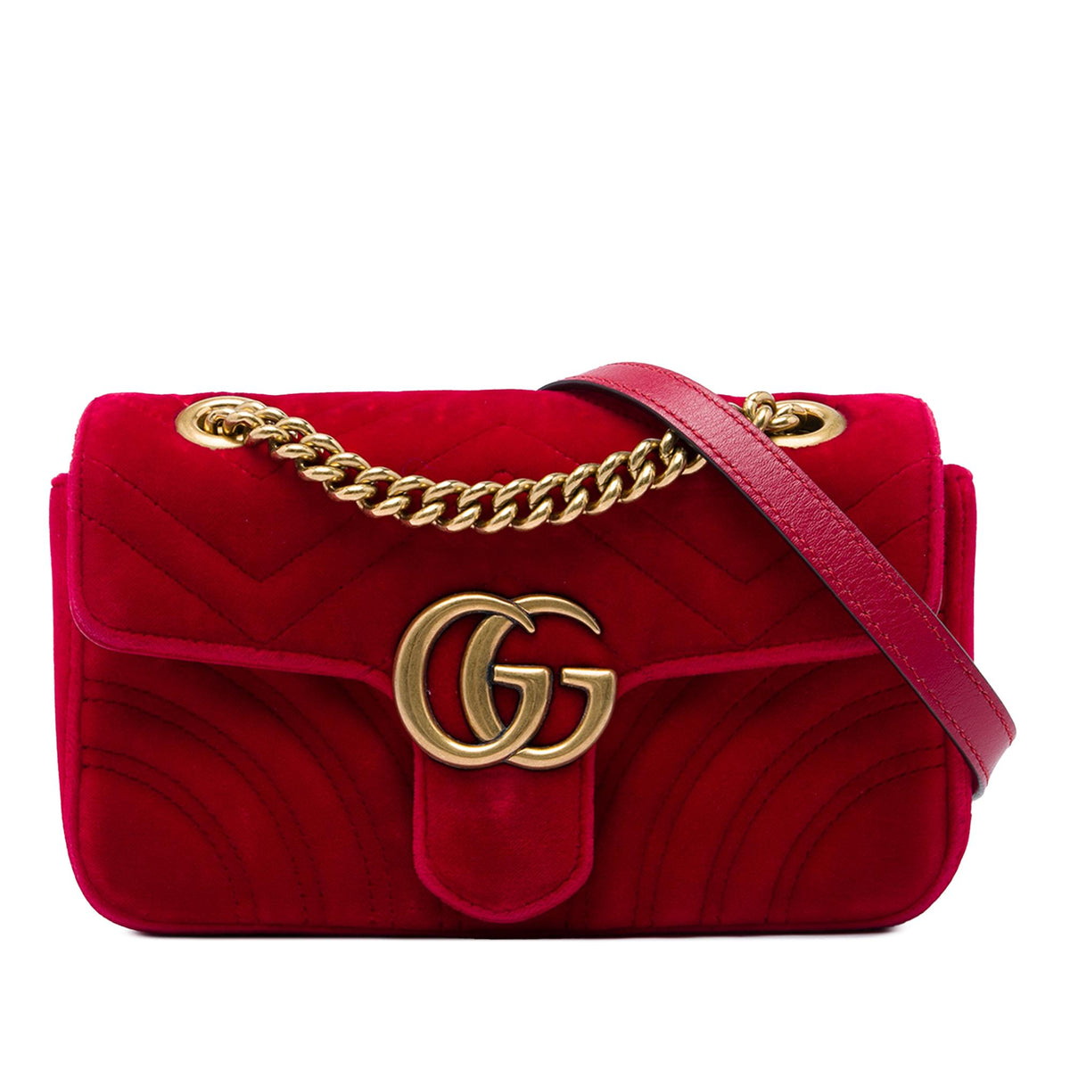 Gucci Small GG Marmont Matelasse Velvet Shoulder Bag