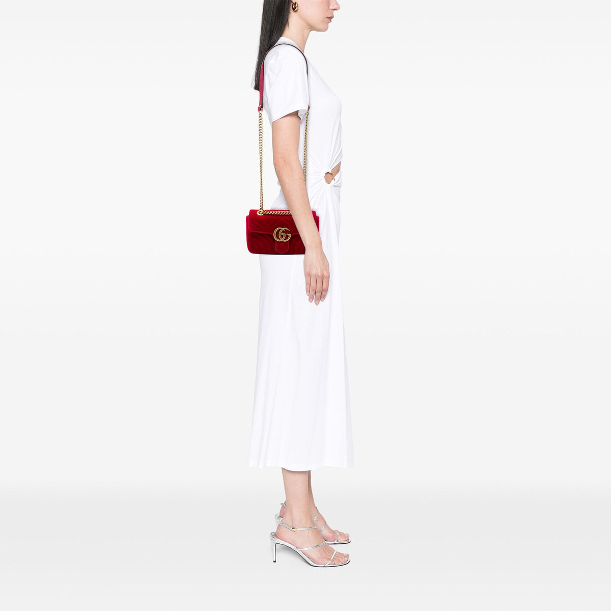 Gucci Small GG Marmont Matelasse Velvet Shoulder Bag