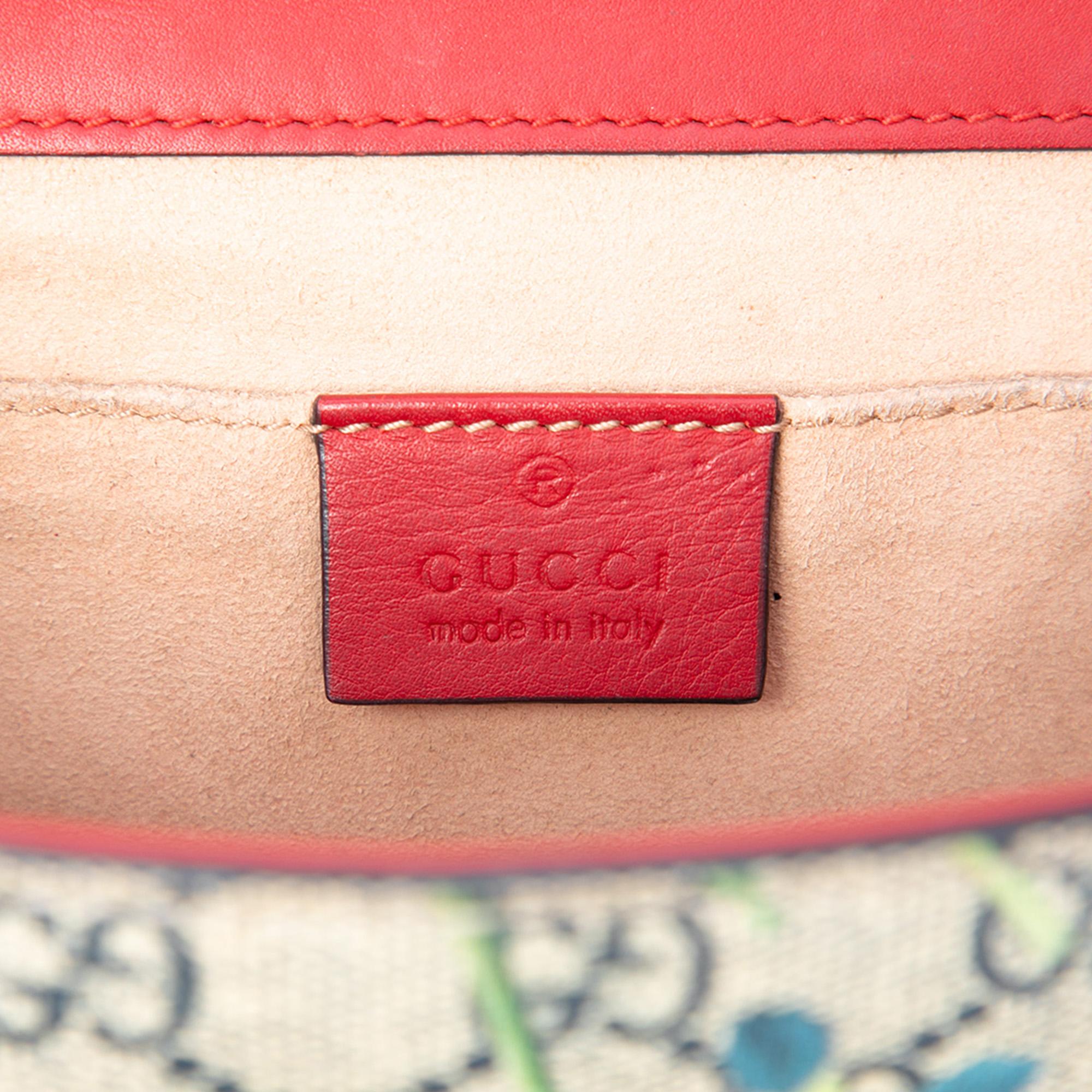 Gucci Small GG Supreme Blooms Padlock Crossbody