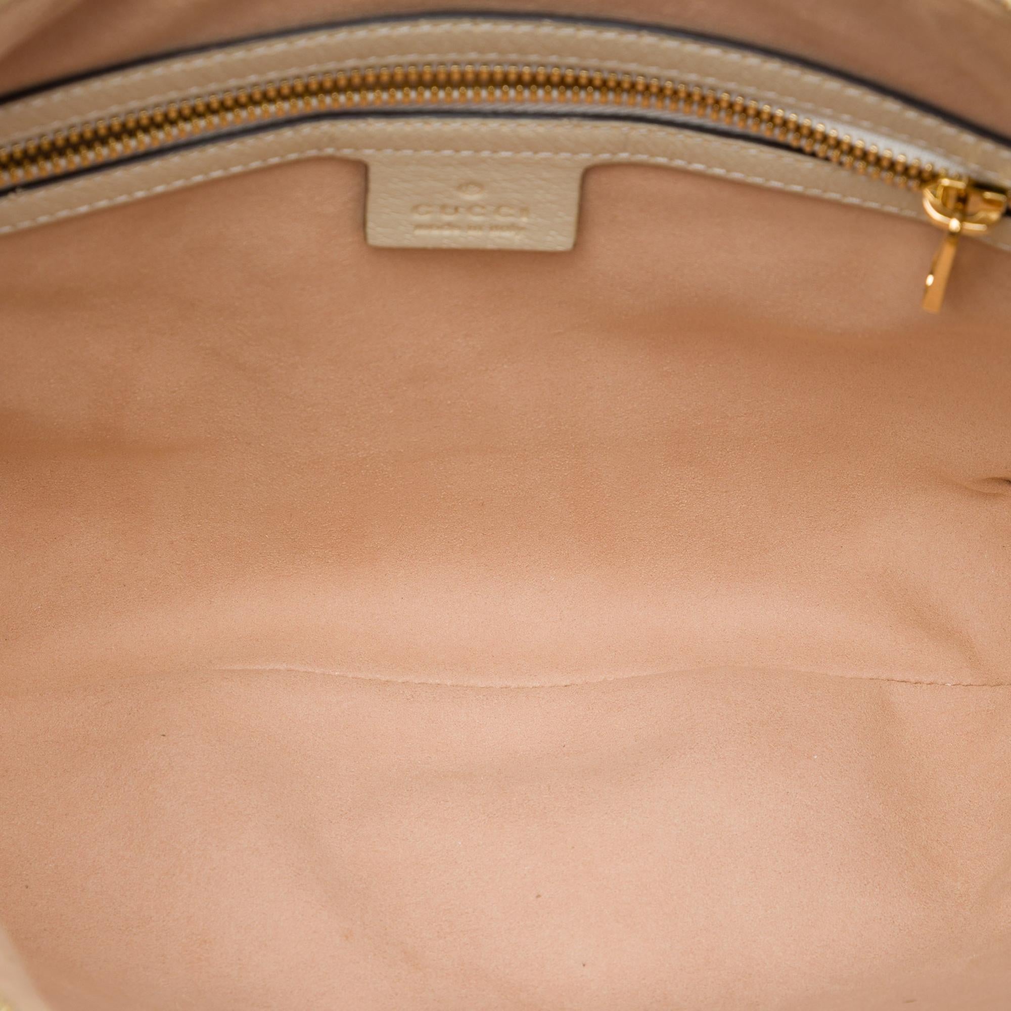 Gucci Small GG Supreme Les Pommes Ophidia Half Moon Crossbody