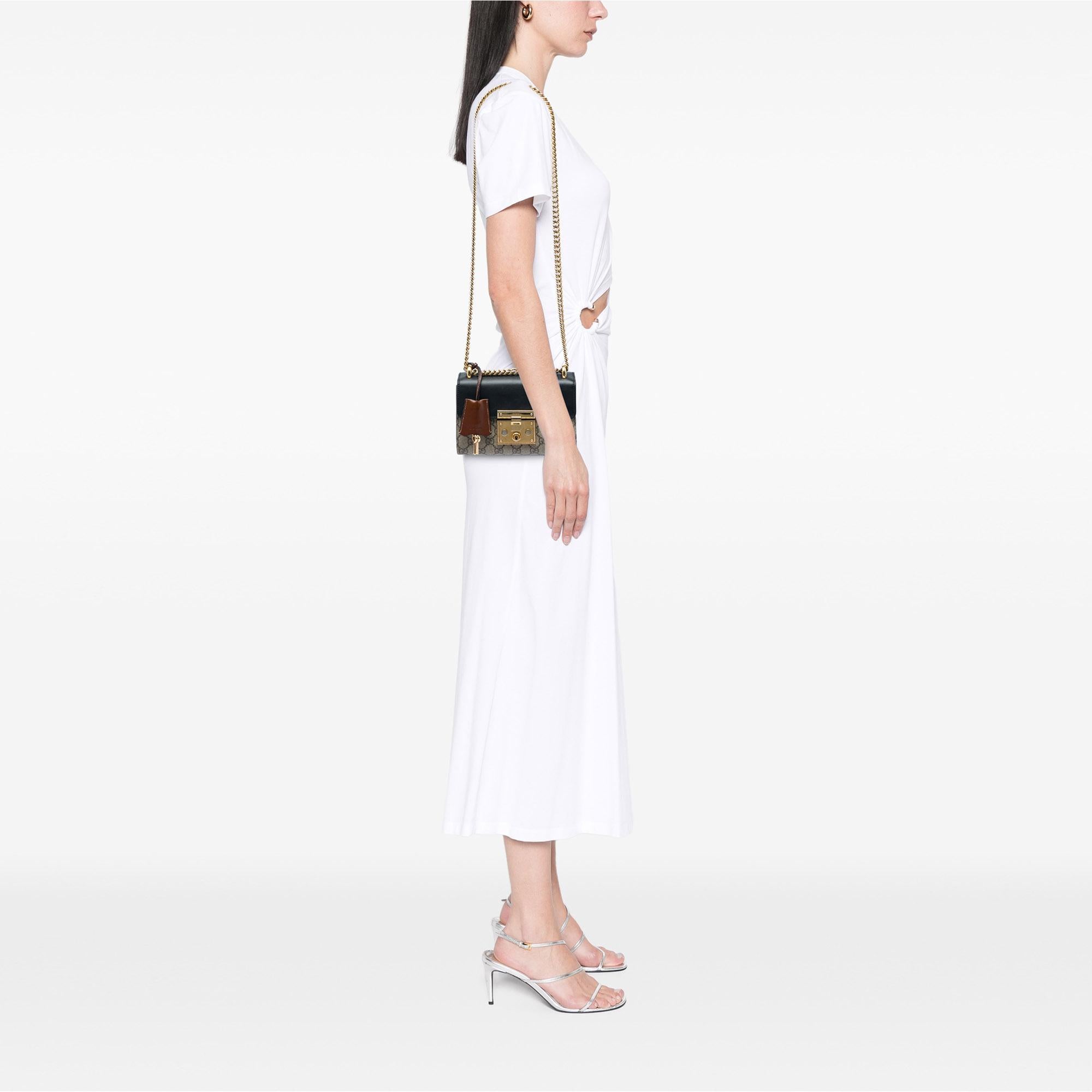 Gucci Small GG Supreme Padlock Crossbody