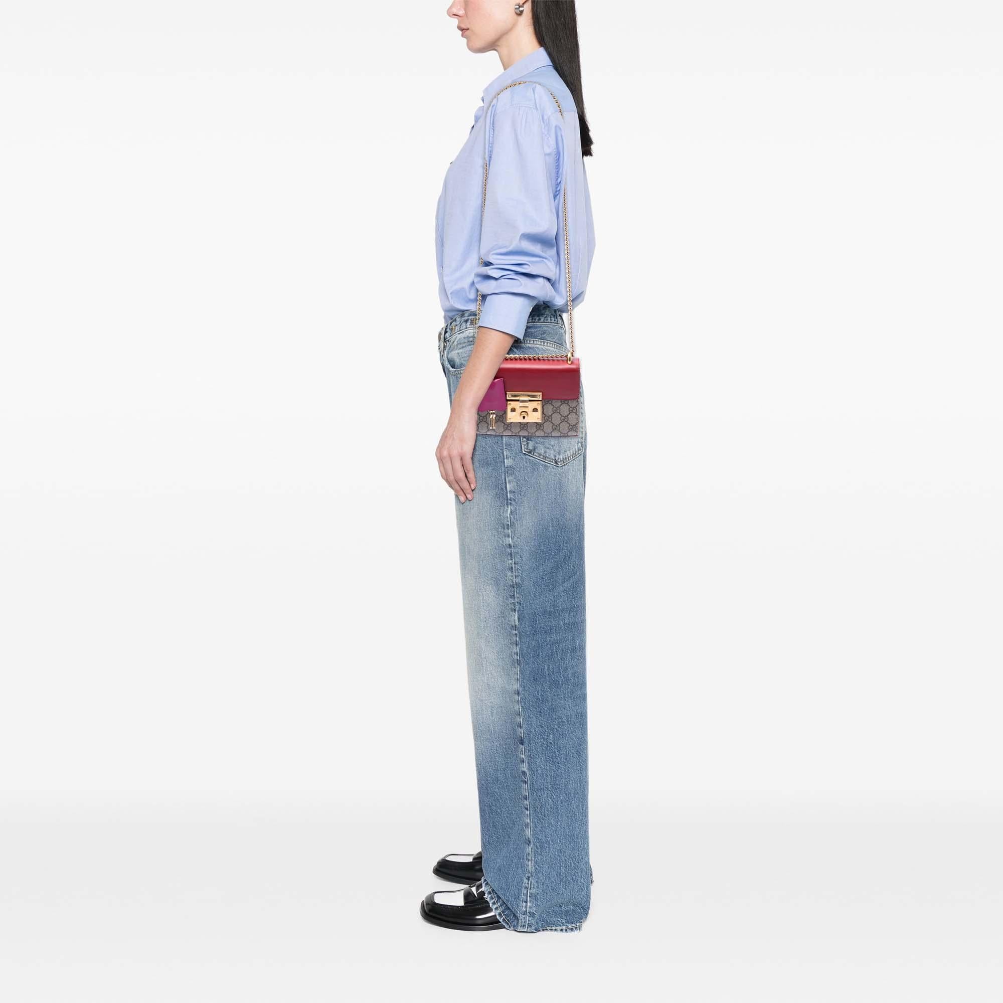 Gucci Small GG Supreme Padlock Crossbody